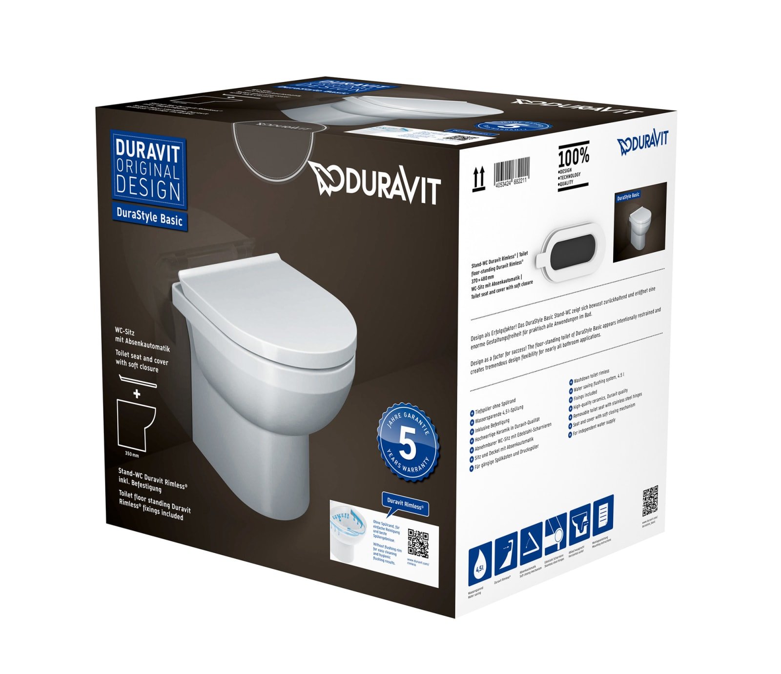 Duravit DuravitStyle Basic WC Rimless set
