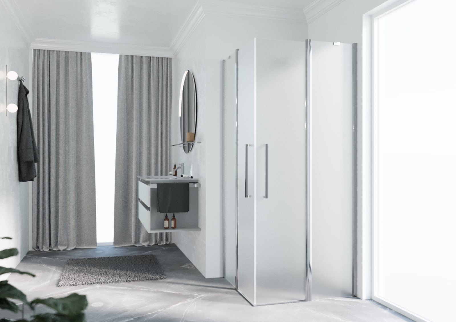 YOUNG A 61 HOEKINSTAP 61-63CM SATIN GLAS CHROOM