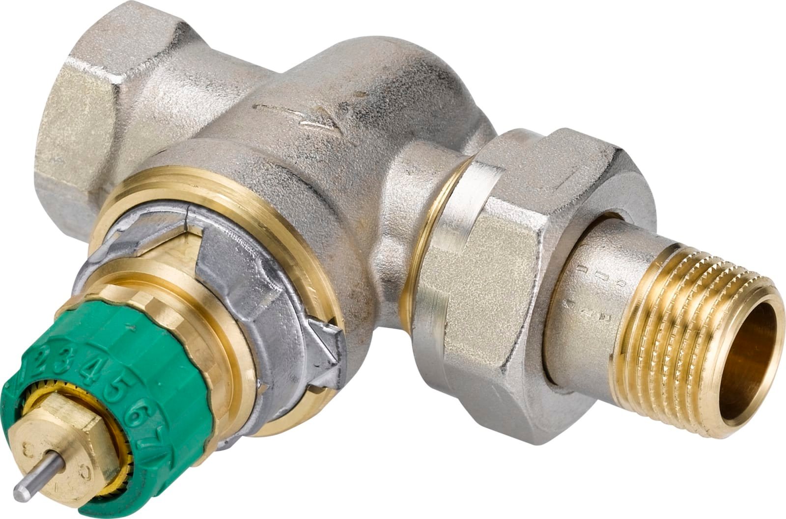 Danfoss RA-DV drukgecompenseerde radiatorafsluiter 3/8" Recht. Verkort model, NF versie