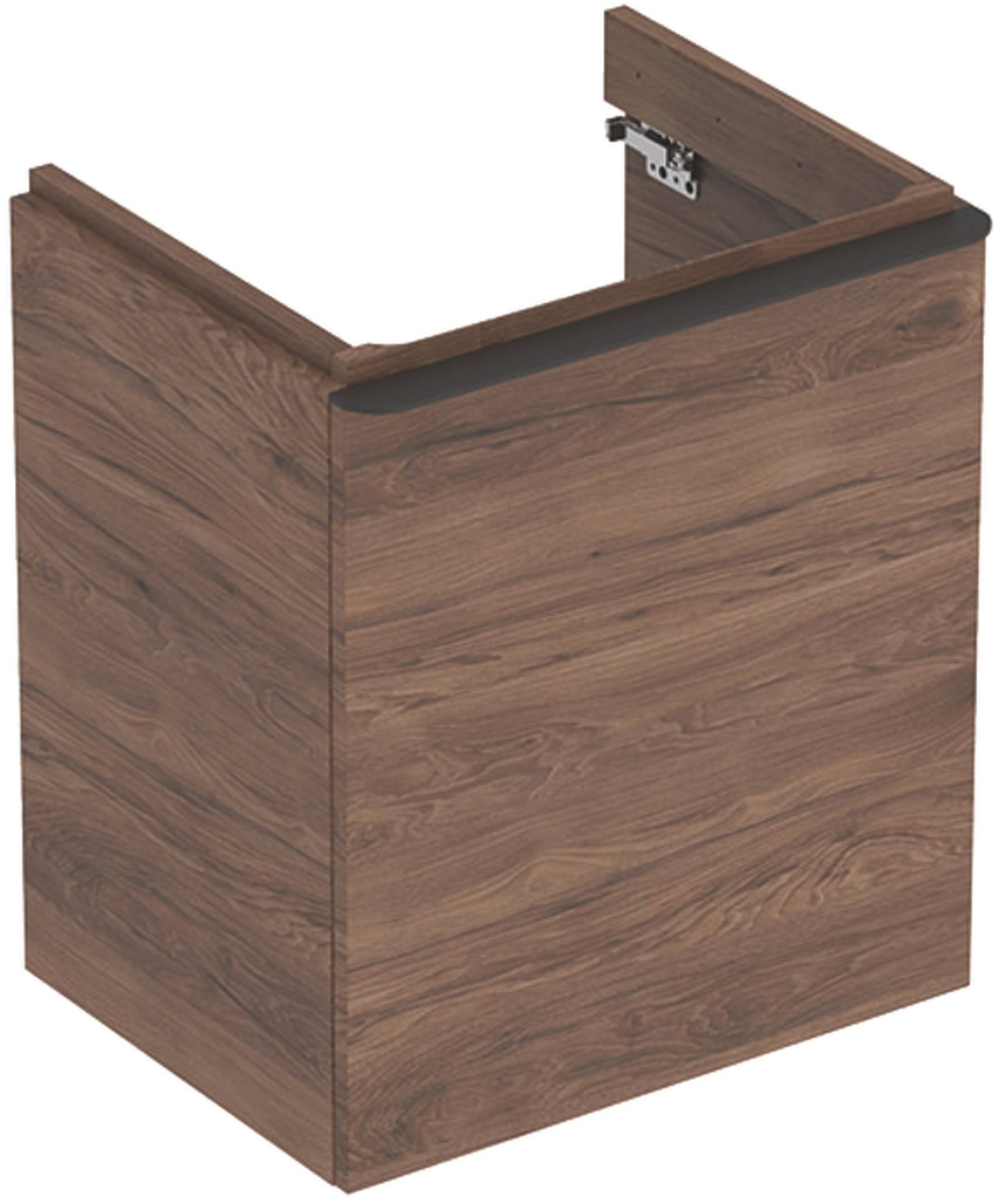 Geberit Smyle, Onderbouwkast fontein, vierkant, 1x deur, links, spaanplaat, 617 x 536 x 433mm (HxBxD), notelaar hickory