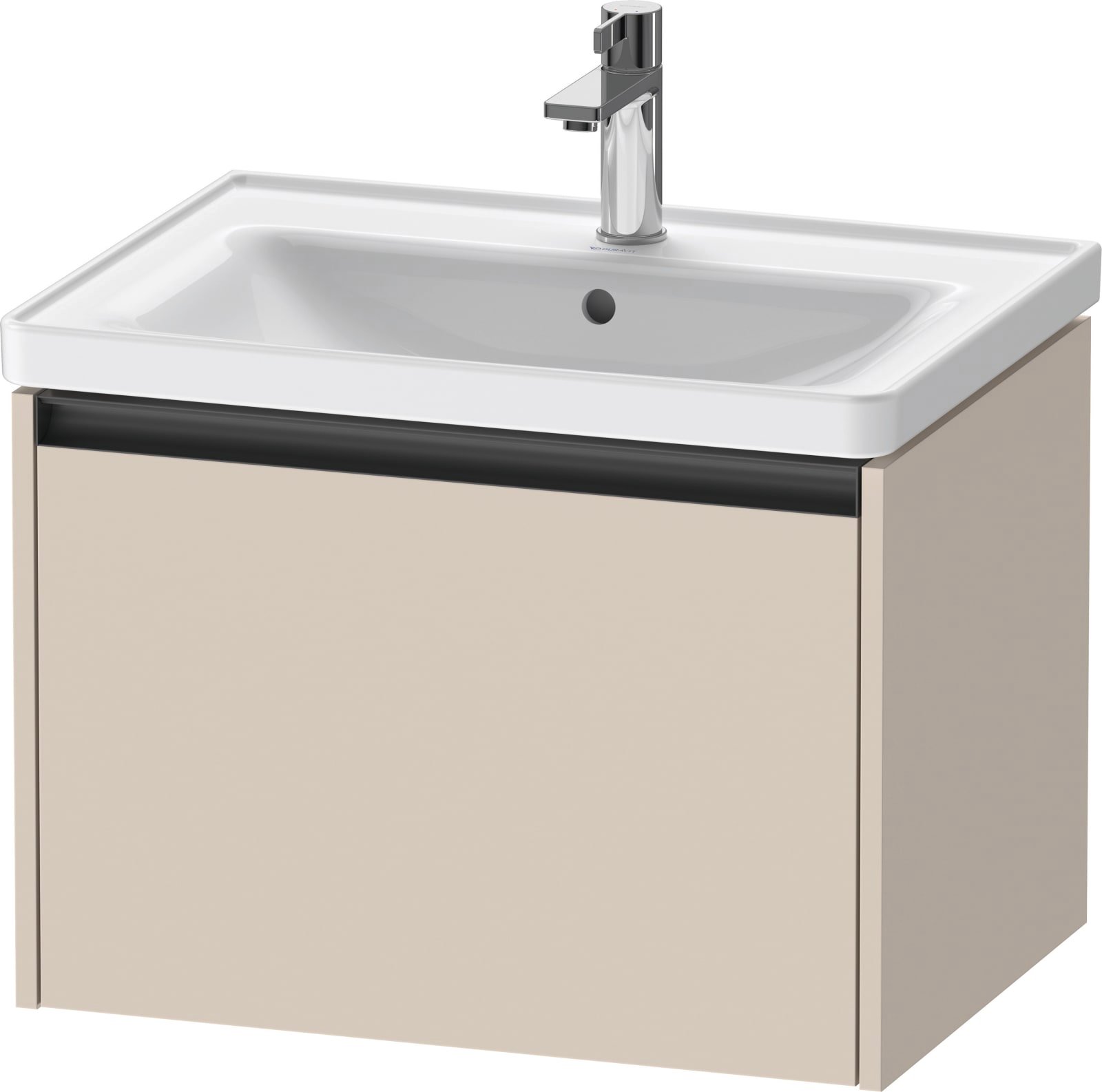Duravit Ketho.2 Wastafelonderbouw hangend, Taupe Supermat, rechthoekig, aantal grote lades: 1 – K25082083830000