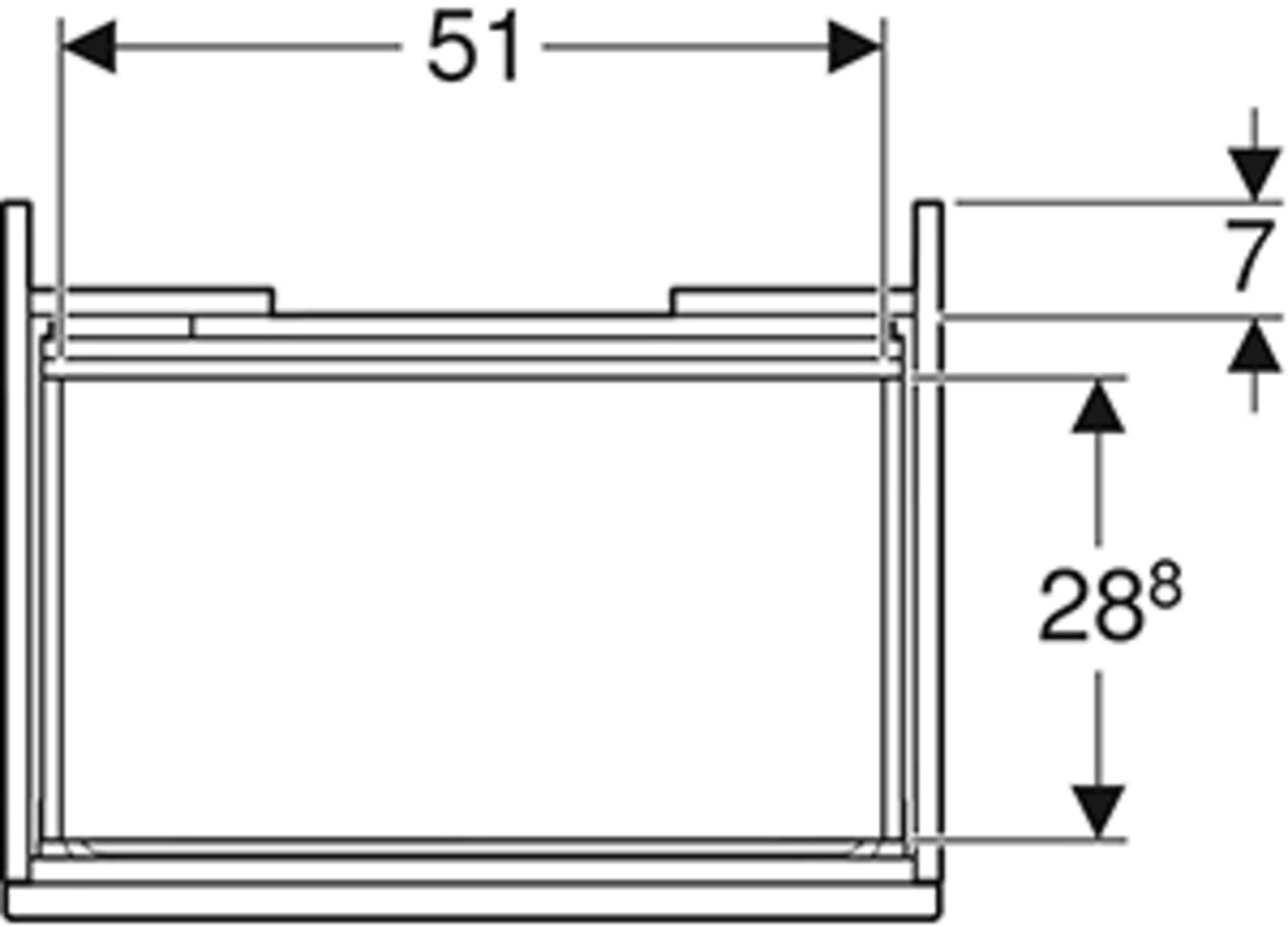 Geberit Renova Plan wastafel onderkast, met lade 65cm, licht noten hickory