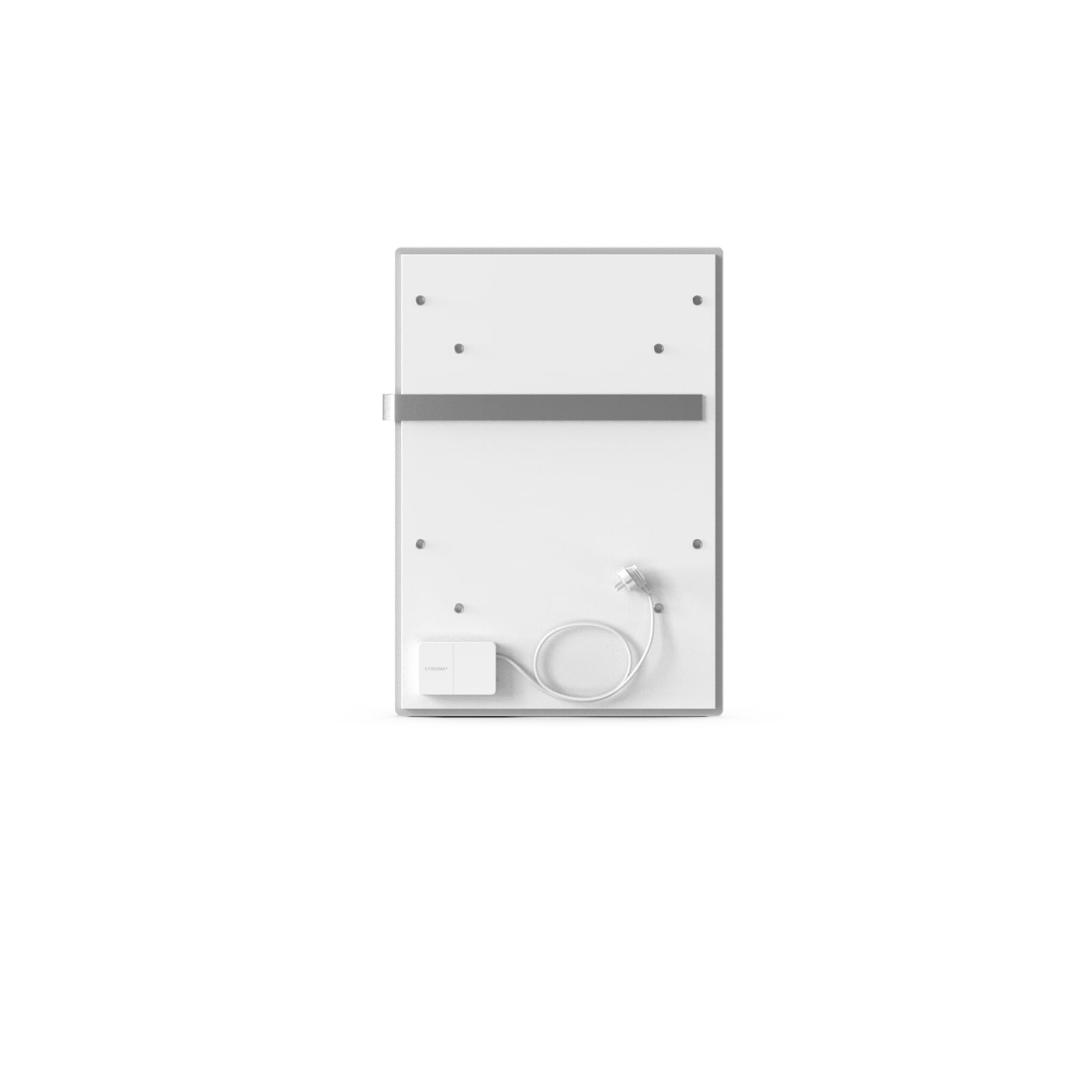Infraroodpaneel badkamer Smart, zuiver wit glas, 90x63cm, 350W, 230V