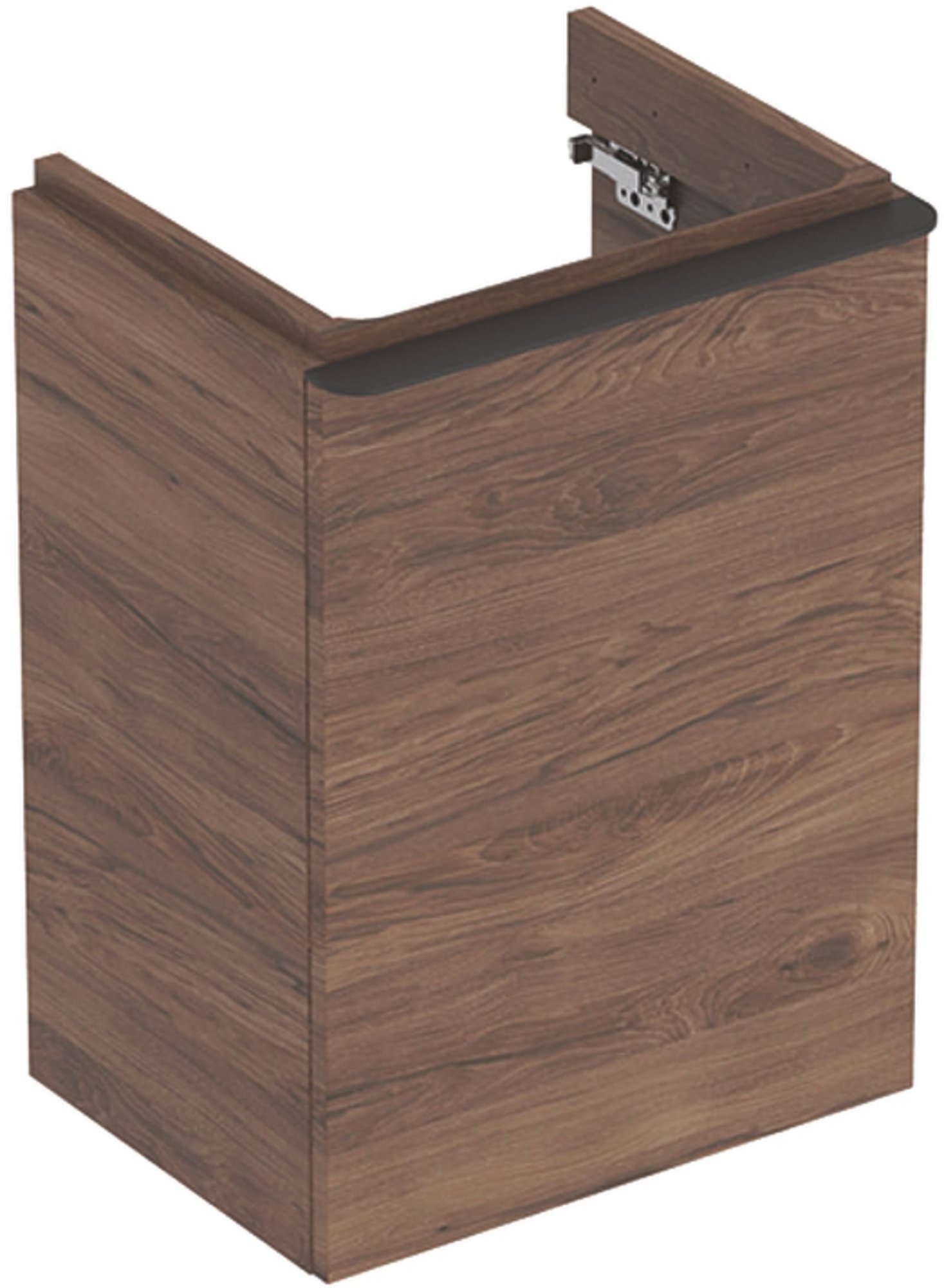 Geberit Smyle, Onderbouwkast fontein, vierkant, 1x deur, spaanplaat, 617 x 393 x 356mm (HxBxD), notelaar hickory