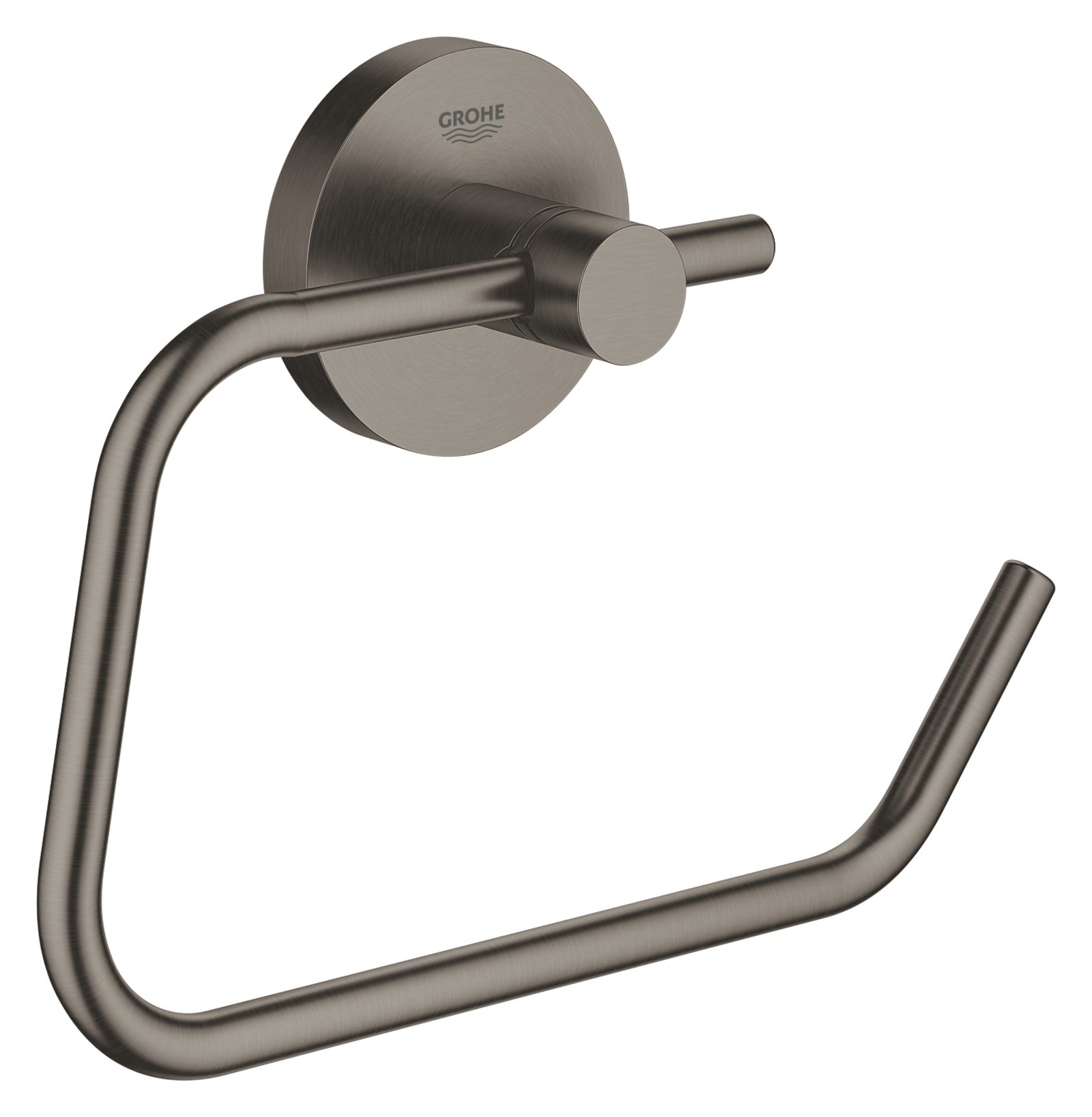 Grohe Essentials Toiletrolhouder, rond, wand, 1-gats, metaal, hard graphite geborsteld