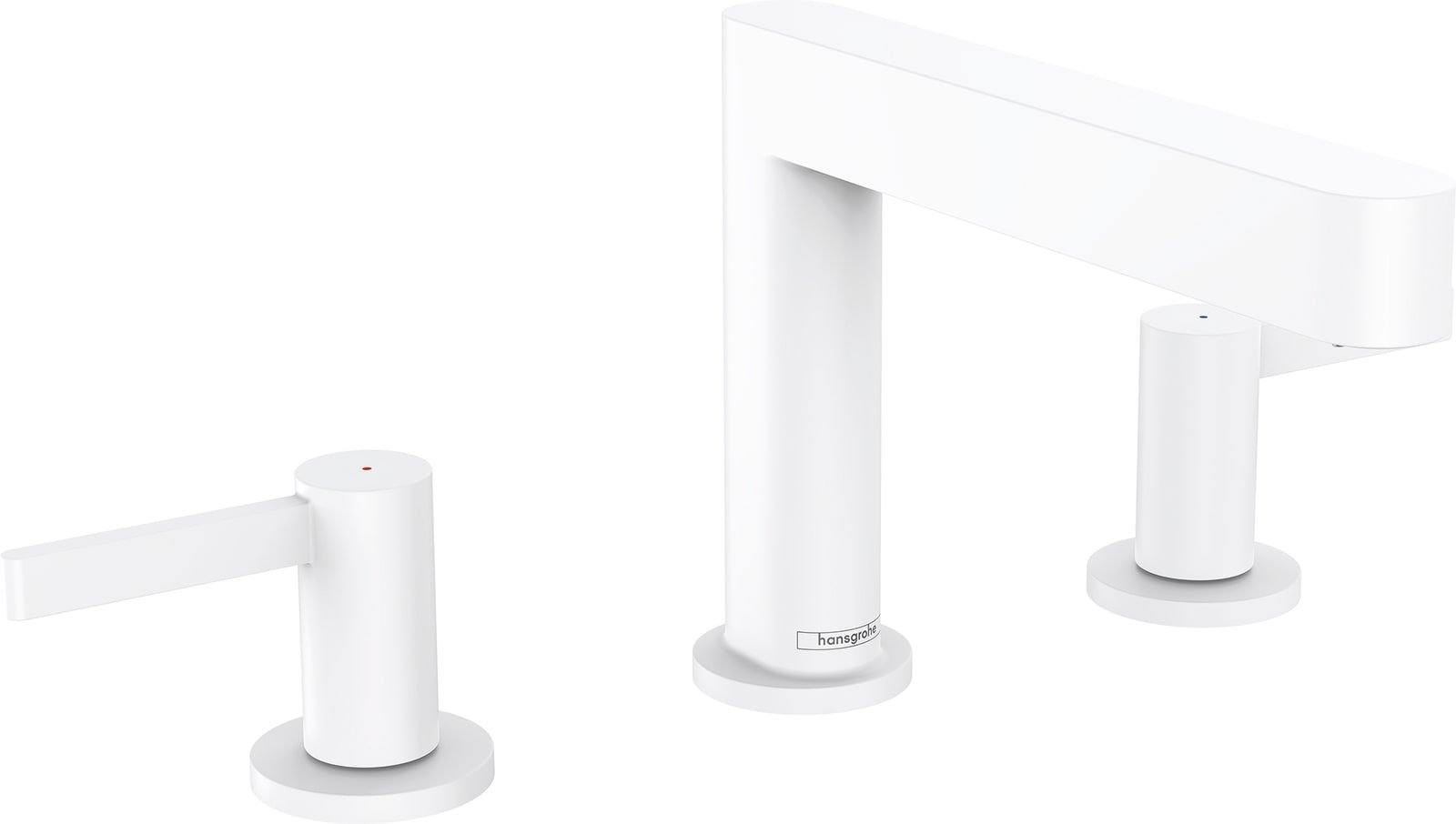 Hansgrohe Finoris driegats wastafelmengkraan 110 met PushOpen, mat wit