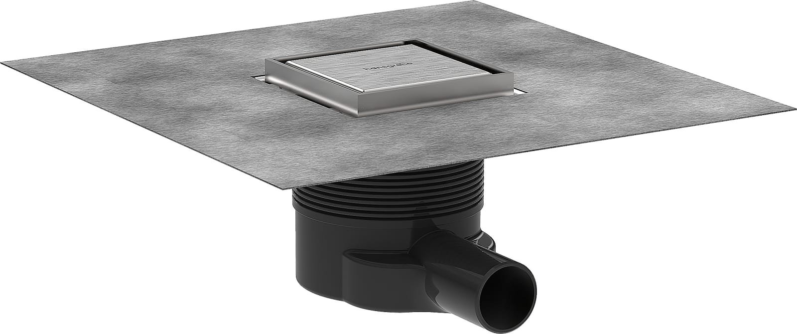 Hansgrohe RainDrain Brilliance compl.set puntafvoer 100/100 achterz betegelbaar Brushed Stainless Steel