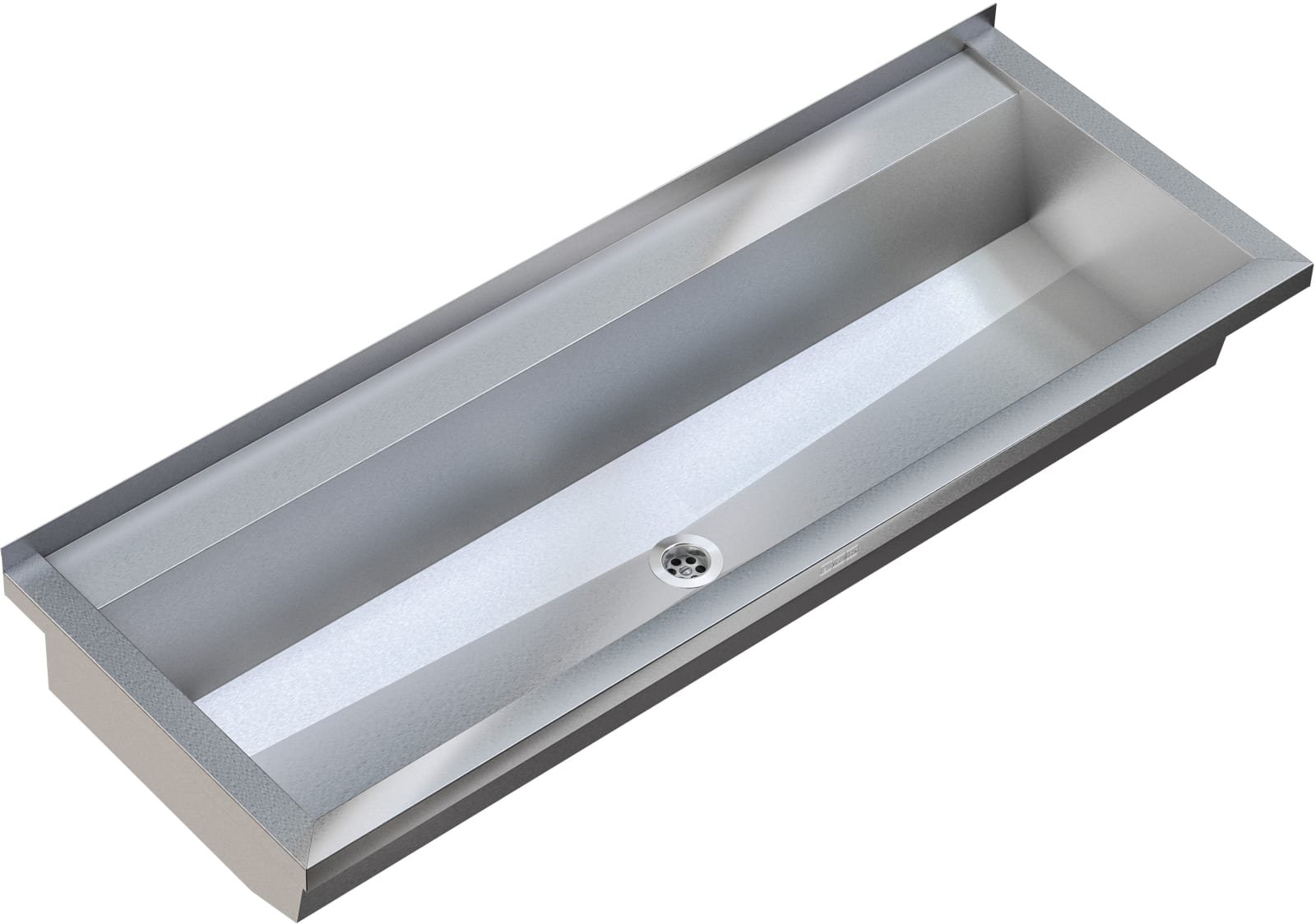 Franke, Wasgoot, Planox, PL24T, 80mm kraanvlak, middenafvoer, incl bev. en afvoerplug, 2400 x 210 x 442mm (BxHxD), RVS