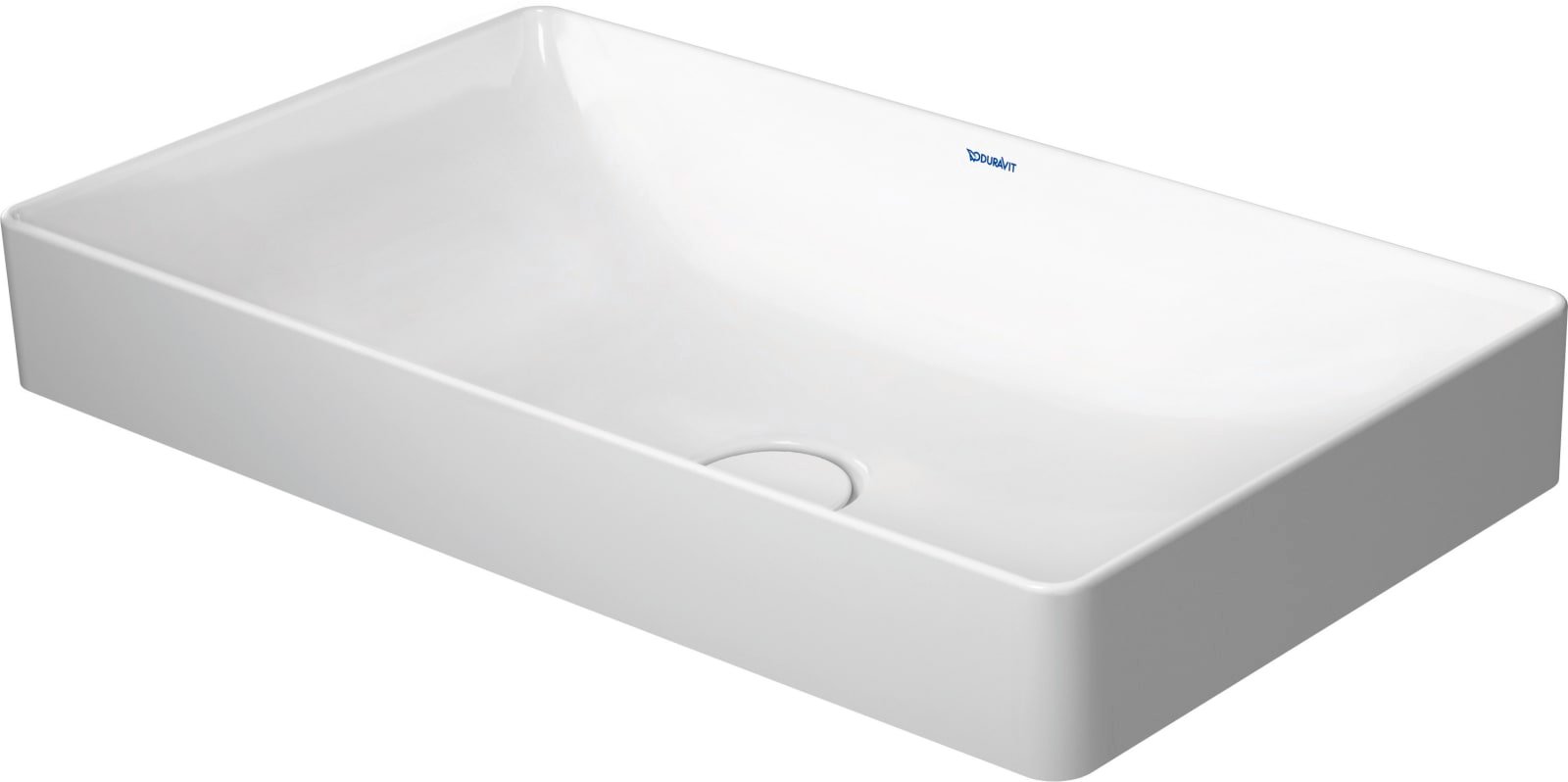 Duravit DuraSquare Opzetwastafel 600 mm Wit Hoogglans, aantal kraangaten per wasplaats: 0, geslepen – 2355600000