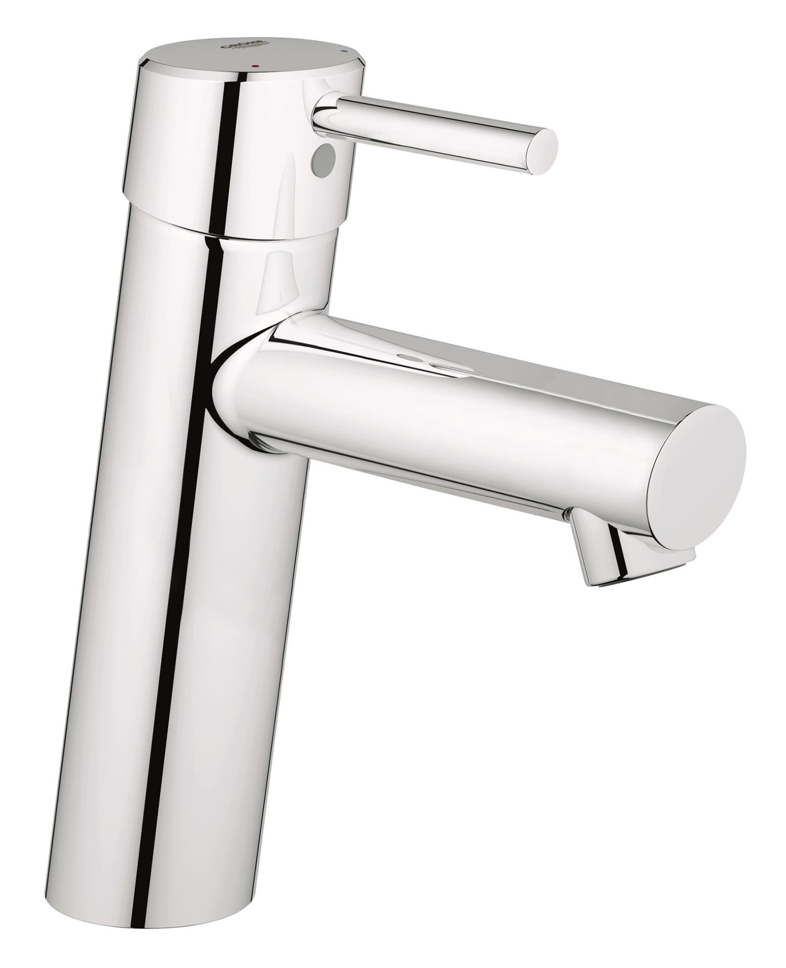 Grohe Concetto, Wastafelmengkraan, M-size, PO waste, eengreeps, 1-gats, 190mm hoogte, 133mm uitloop, vast, chroom