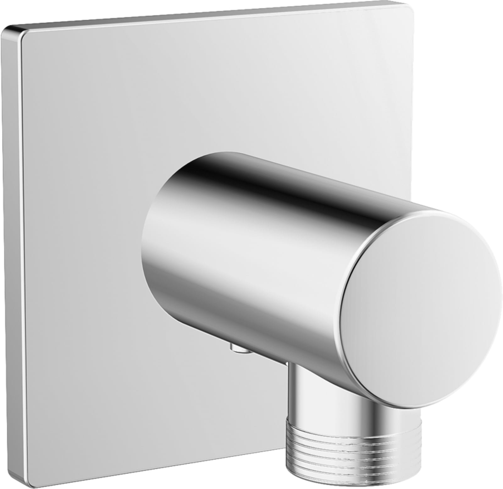HansaDesigno wandaansluitbocht met een aansluiting in de muur en voor de doucheslang van 1/2". vierkante rozet 75x75mm