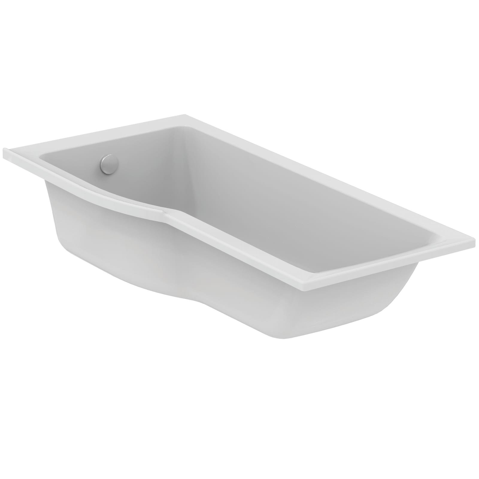CONNECT AIR | RUIMTEBESPAREND BAD 1695X795X390 MM LINKS GLANZEND WIT