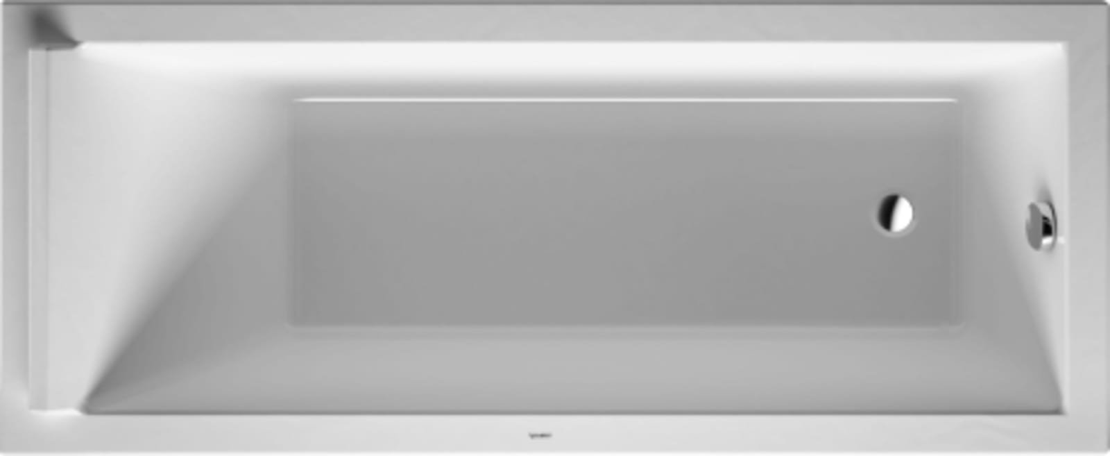 Duravit Starck bad basismodel rechthoek 170x75, inbouwversie of voor ommanteling, met één rugsteun