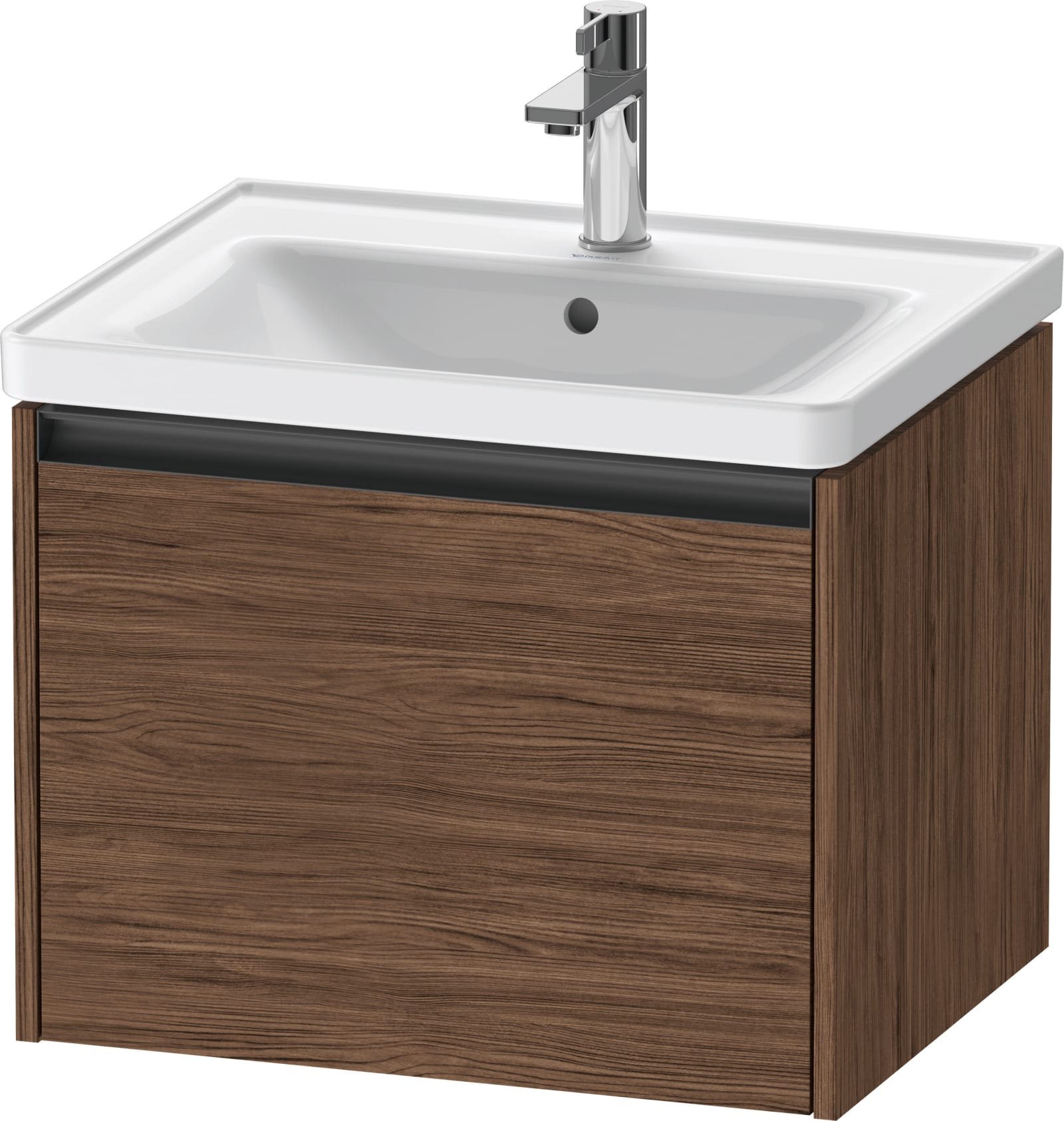Duravit Ketho.2 Wastafelonderbouw hangend, Noten donker Mat, rechthoekig, aantal grote lades: 1 – K25081021210000