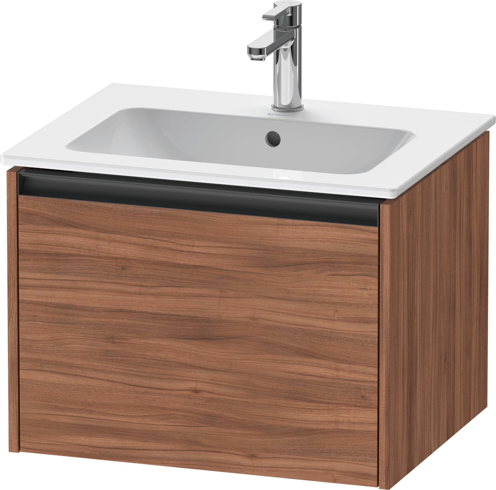 Duravit Ketho.2 Wastafelonderbouw hangend, Noten Mat, rechthoekig, aantal grote lades: 1 – K25062079790000