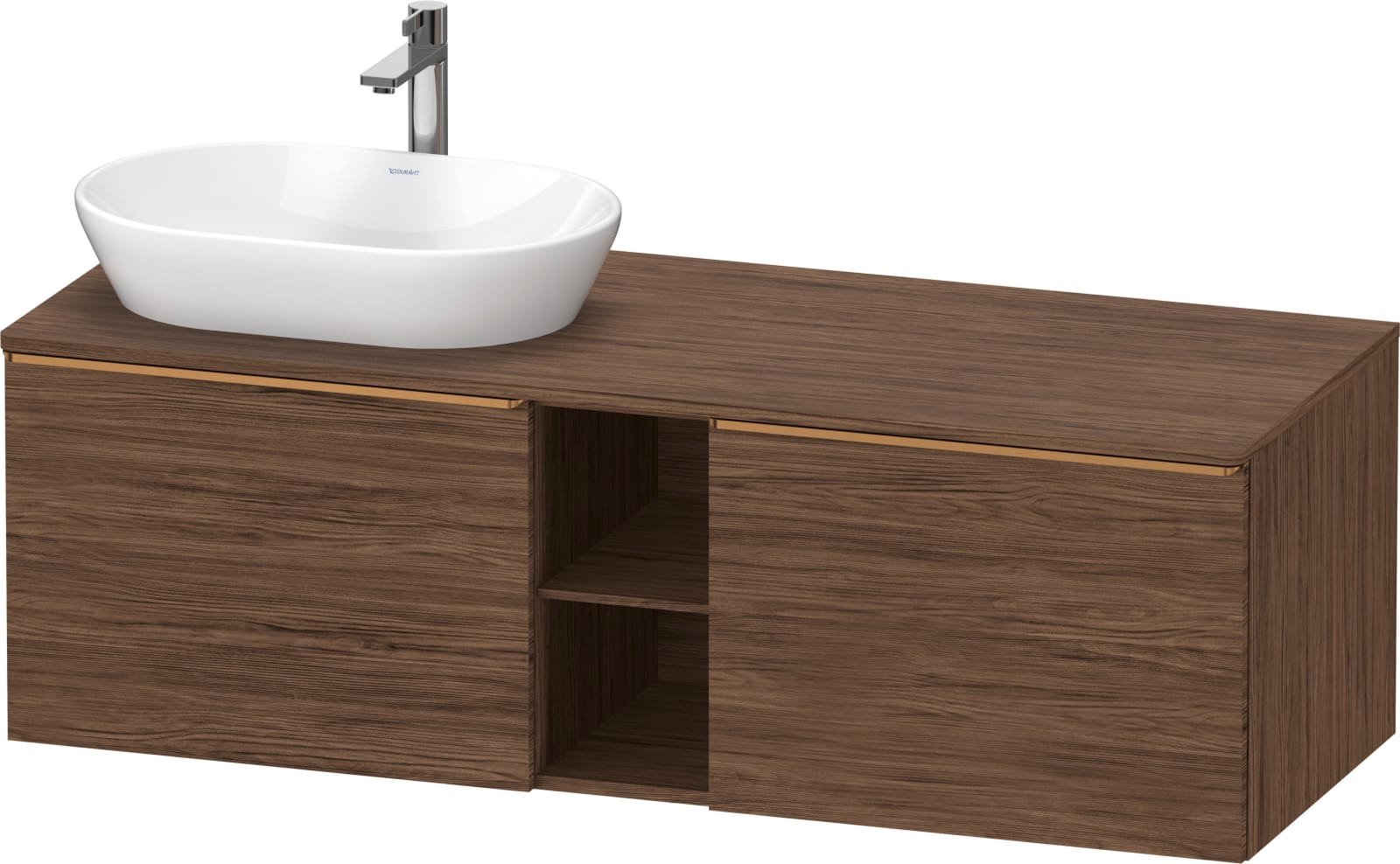 D-Neo Console wastafelonderbouw hangend Noten donker Mat (1200895190)