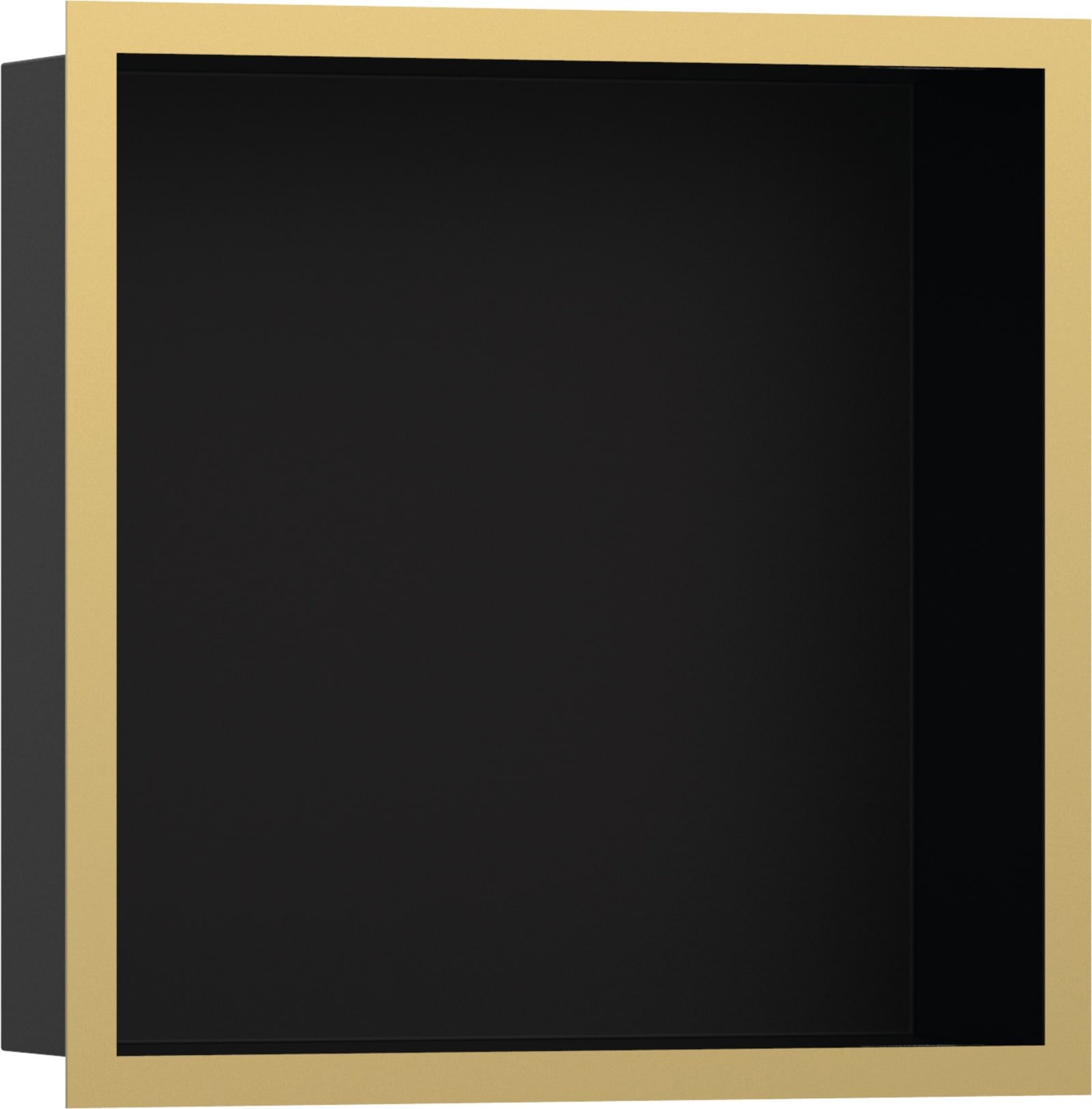 Hansgrohe XtraStoris Individual wandbox zwart met designframe 300/300/100 Polished Gold Optic