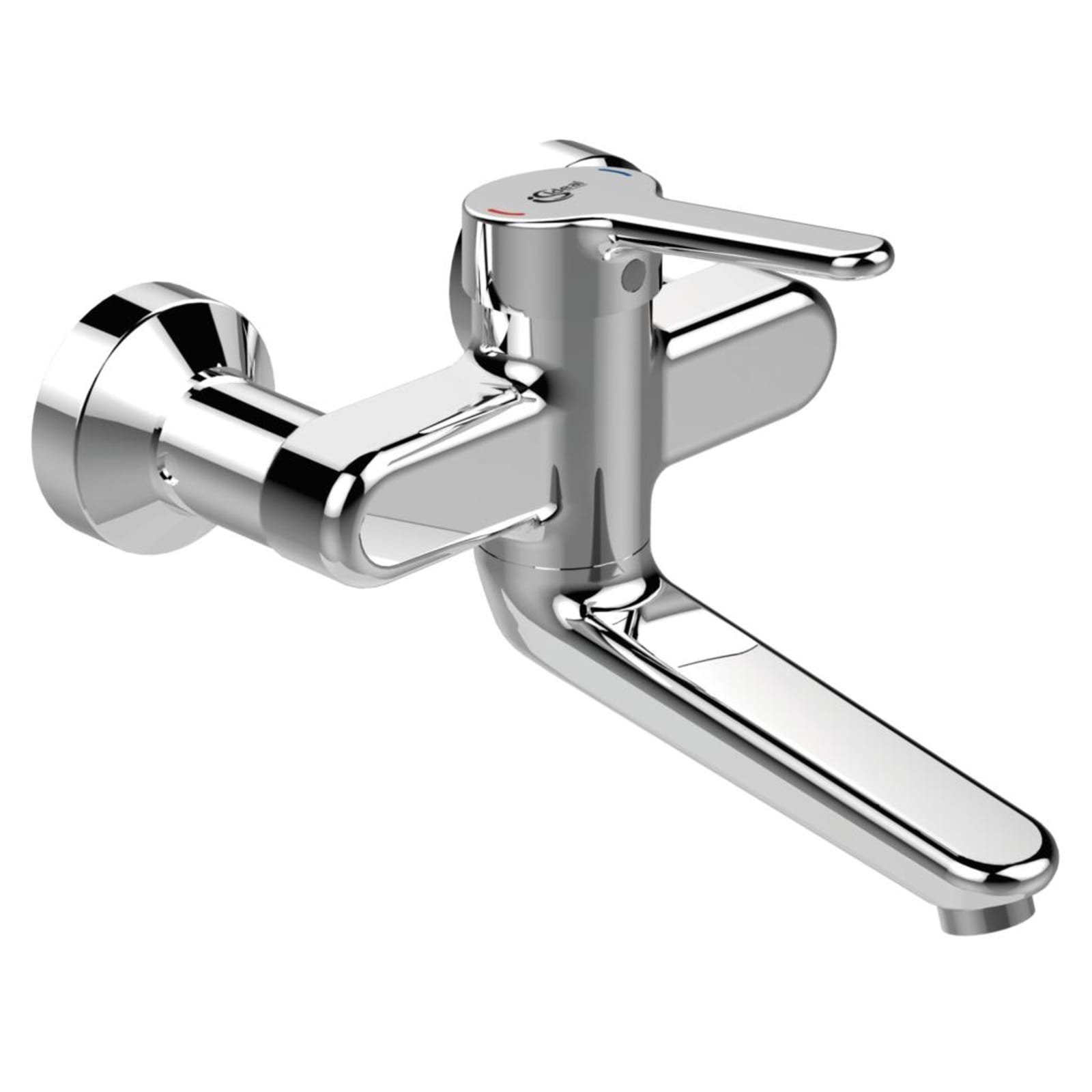 Ideal Standard Ceraplus 2, Wastafelmengkraan, wand, eengreeps, 2-gats, 150mm voorsprong uitloop, met koppelingen, draaibaar, chroom (1200384917) thumbnail 2