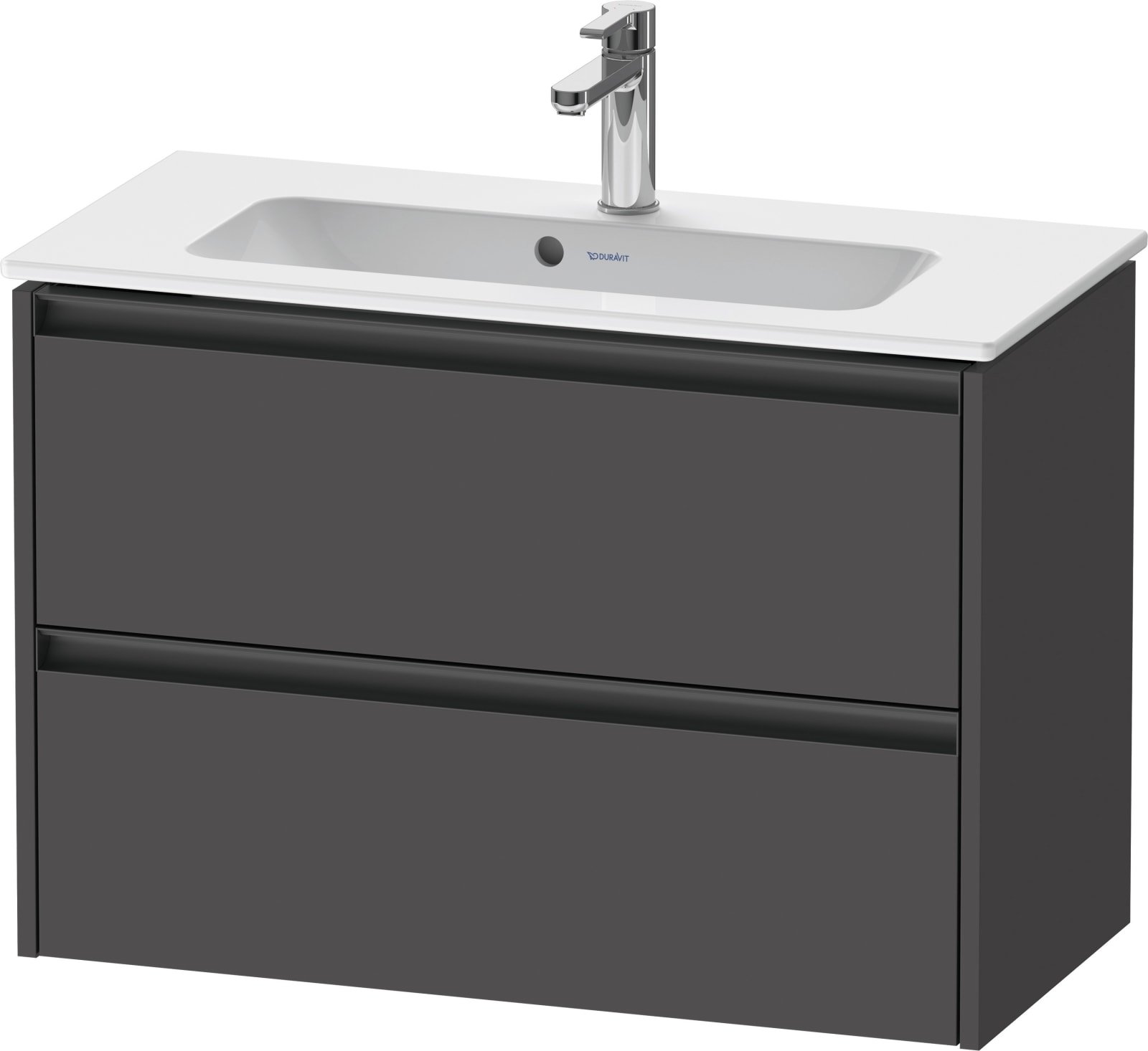 Duravit Ketho.2 Wastafelonderbouw hangend, compact, Grafiet Mat, rechthoekig, aantal kleine lades: 2 – K25256049490000