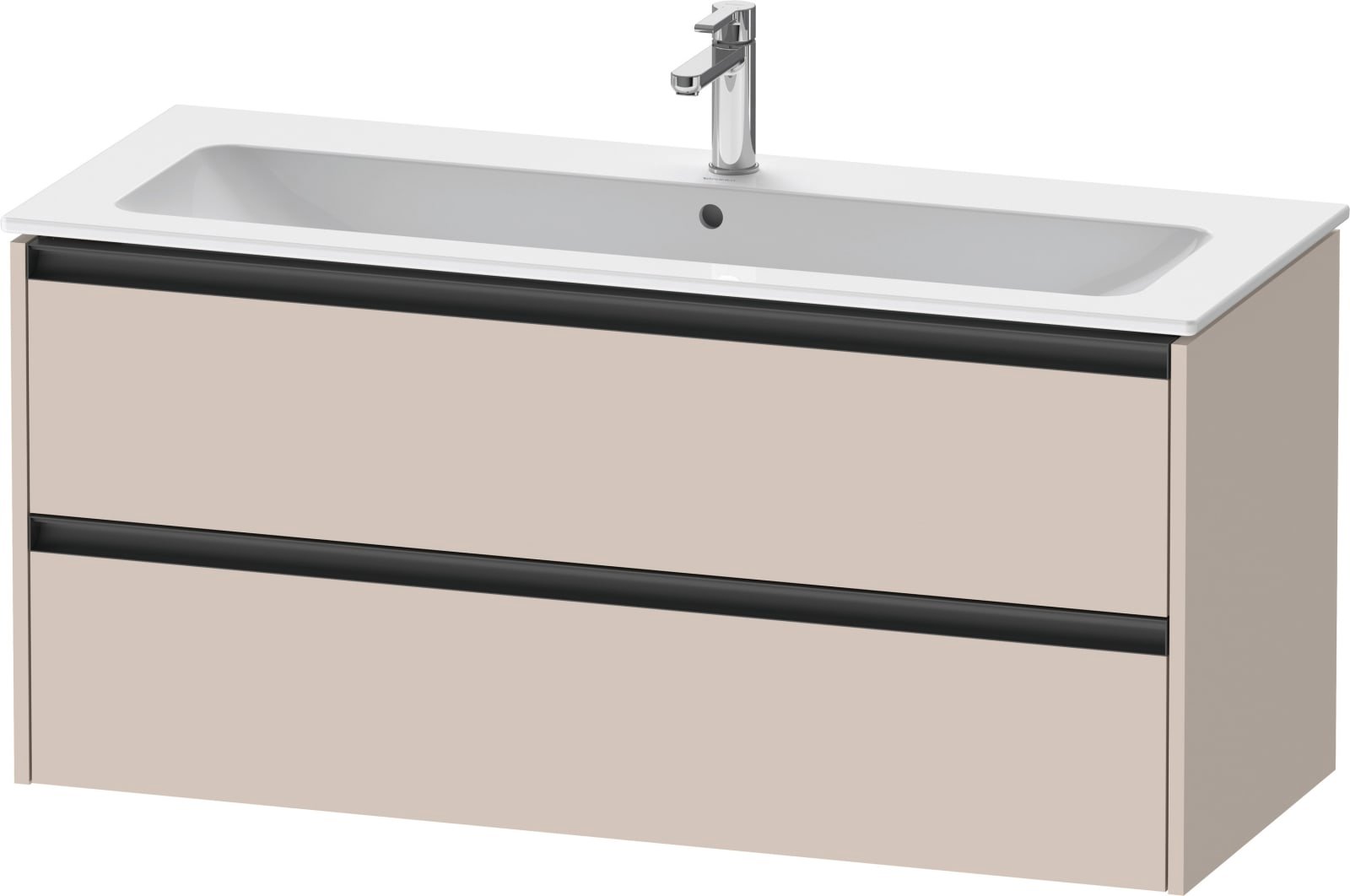 Duravit Ketho.2 Wastafelonderbouw hangend, Taupe Mat, rechthoekig, aantal kleine lades: 2 – K25265091910000