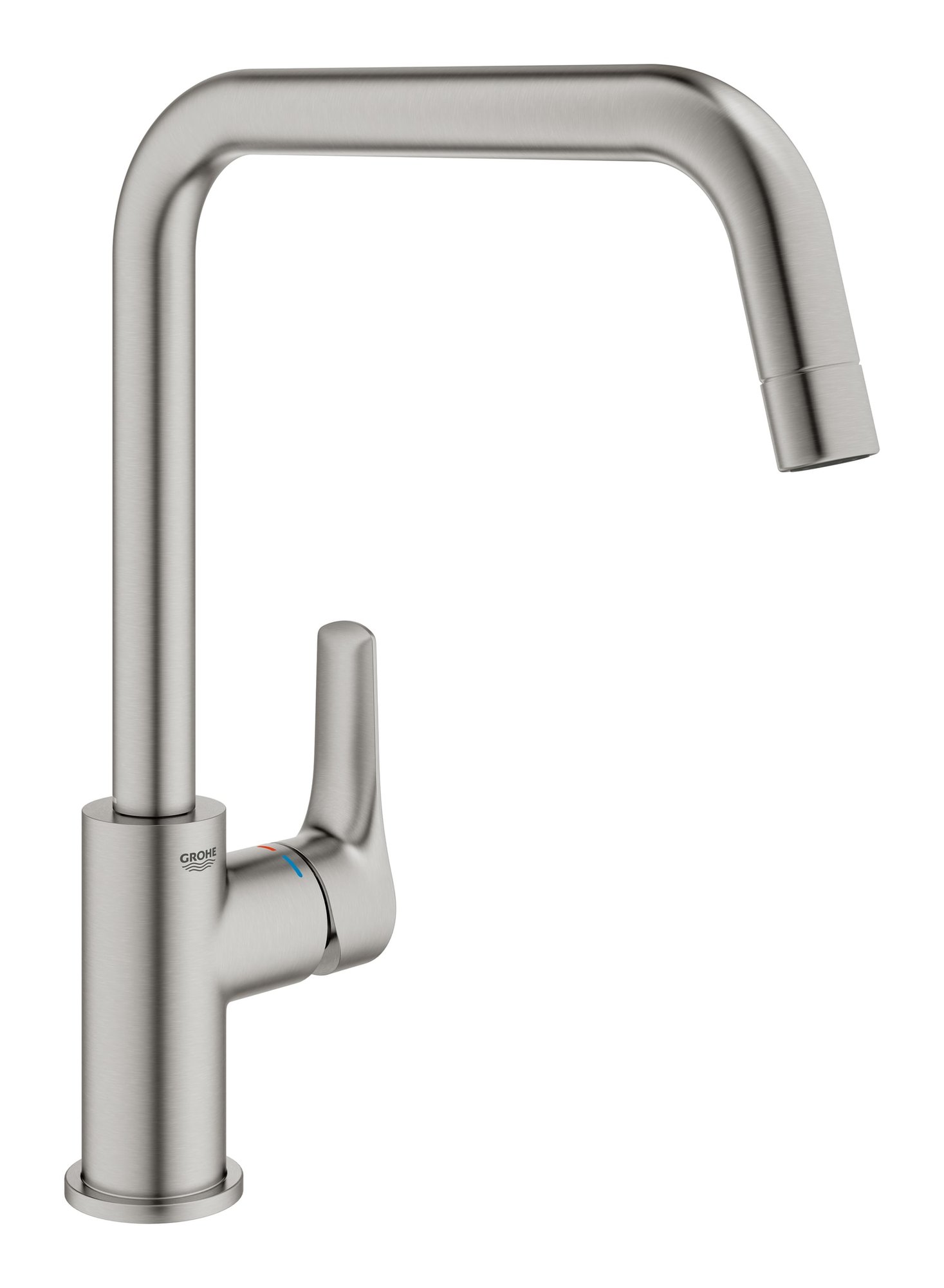 Grohe Eurosmart keukenmengkraan met hoge uitloop, 28mm, supersteel