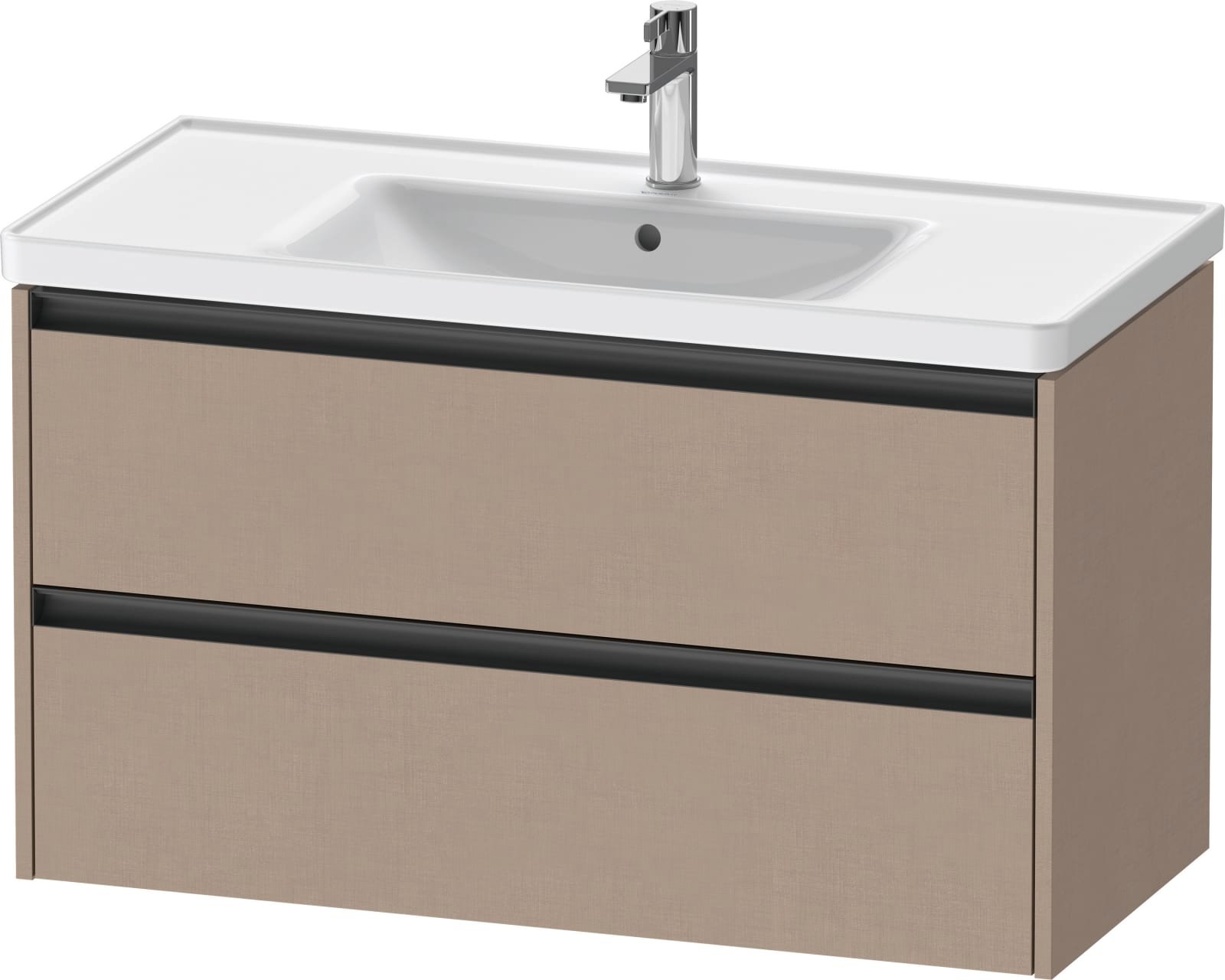 Duravit Ketho.2 Wastafelonderbouw hangend, Linnen Mat, rechthoekig, aantal kleine lades: 2 – K25284075750000