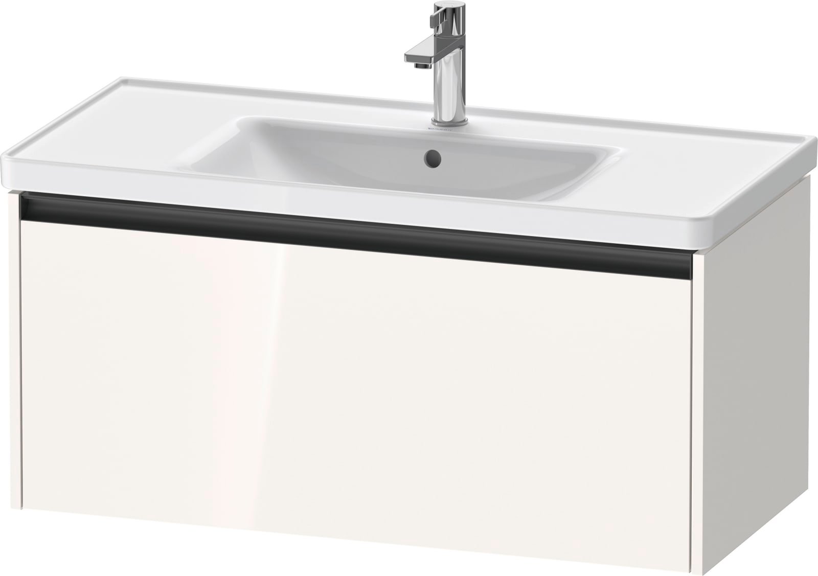 Duravit Ketho.2 Wastafelonderbouw hangend, Wit Hoogglans, rechthoekig, aantal grote lades: 1 – K25084022220000