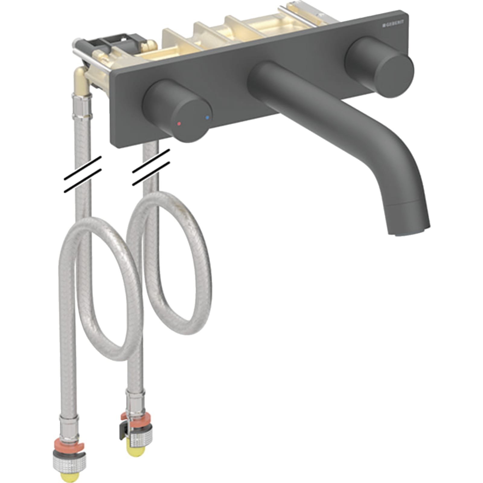 Geberit ONE 2021 wst wandmengkraan tweeknops rond: matzwart / L=16.5cm