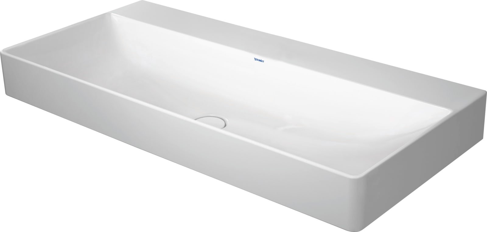 Duravit DuraSquare Wastafel 1000 mm Wit Hoogglans, kraanvlak, aantal kraangaten per wasplaats: 0, geslepen – 2353100079