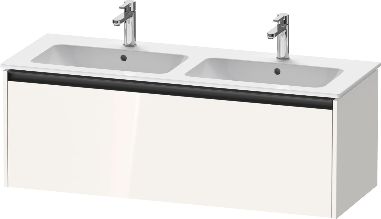 Duravit Ketho.2 Wastafelonderbouw hangend, Wit Hoogglans, rechthoekig, aantal grote lades: 1 – K25066022220000