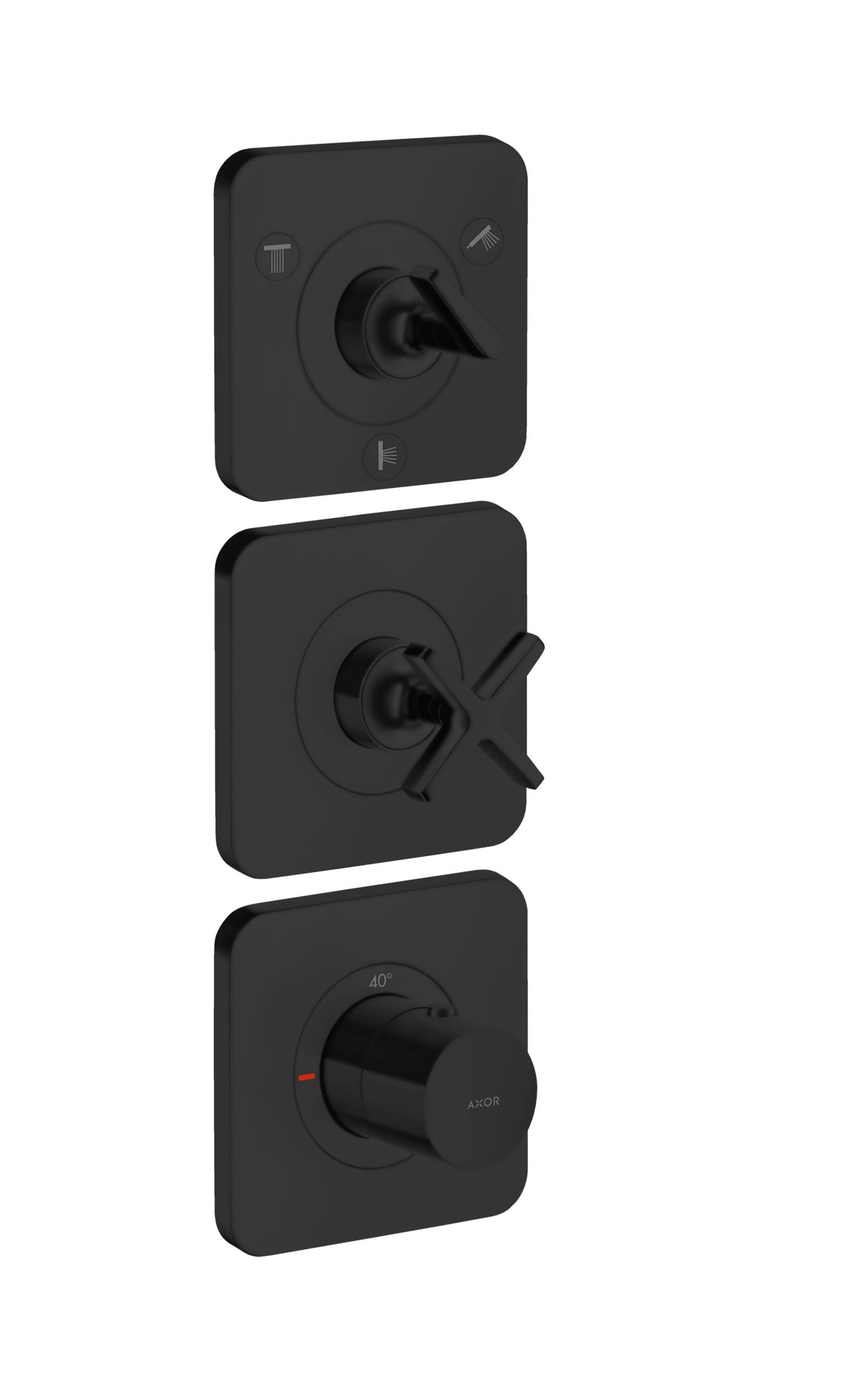 Hansgrohe Axor Citterio E afbouwdeel thermostaatmodule 38x12 3 functies, mat zwart