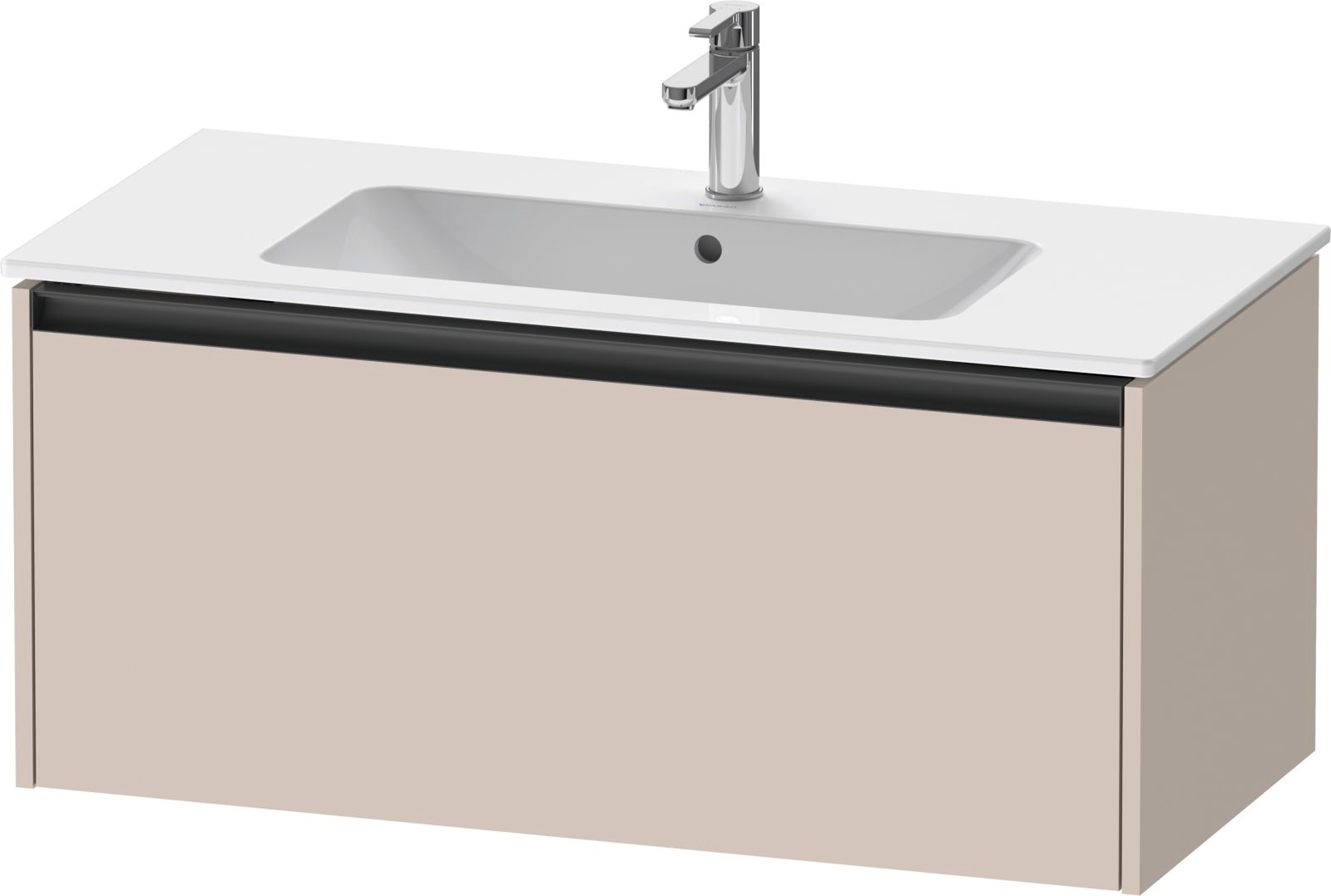 Duravit Ketho.2 Wastafelonderbouw hangend, Taupe Mat, rechthoekig, aantal grote lades: 1 – K25064091910000
