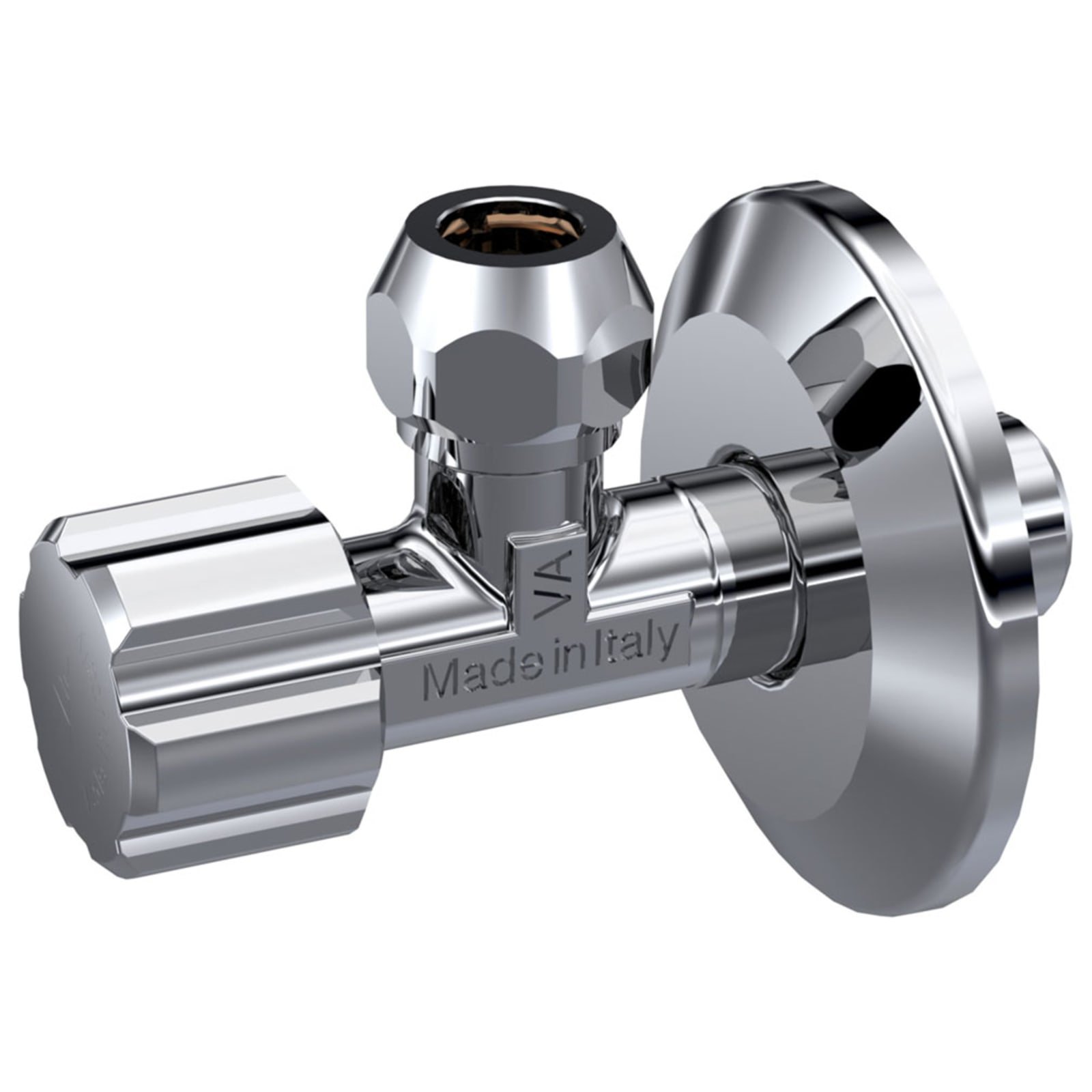 Solar hoekstopkraan voor wastafel, bidet en toiletreservoir 3/8" bt x 10mm knel chroom.