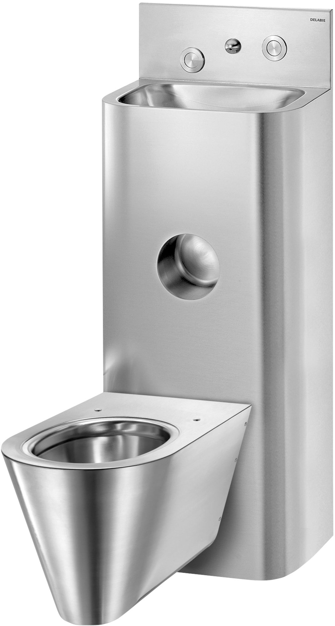 Combi KOMPACT TC wastafel hangWC gecentreerd RVS 304 sat