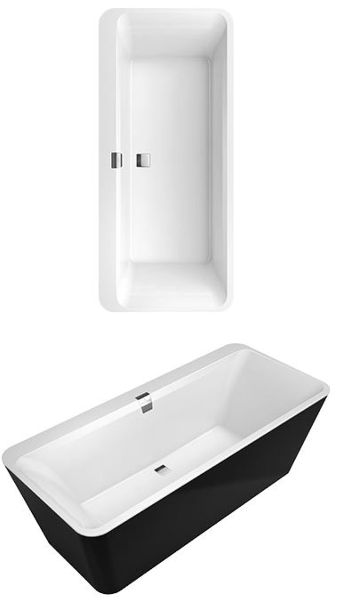Villeroy & Boch Squaro, Ligbad, Excellence, naadloos, voorgemonteerde watertoevoer, 1800 x 800 x 620mm (LxBxH), wit alpine