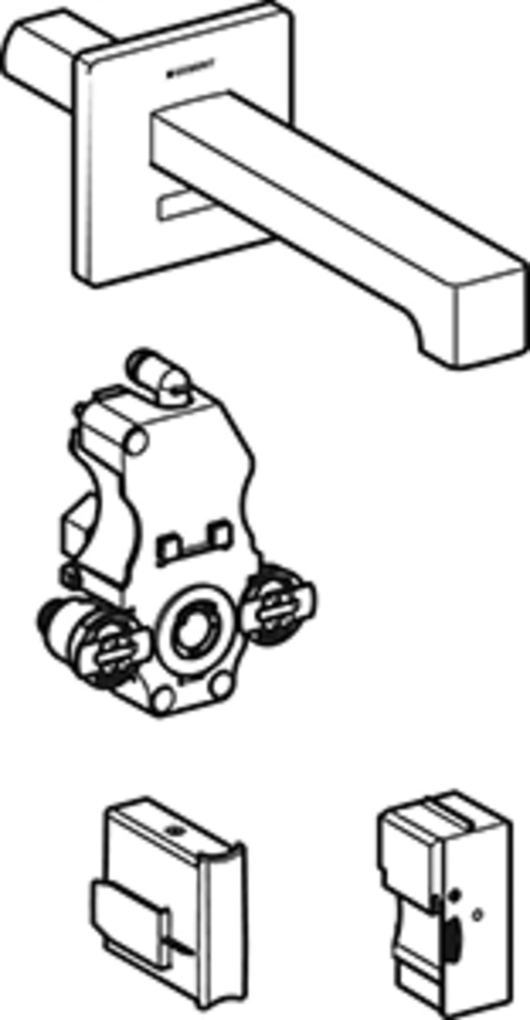 Geberit Brenta wst wandmengkraan, netv. inb-functiebox:rvs/geb, L=17cm