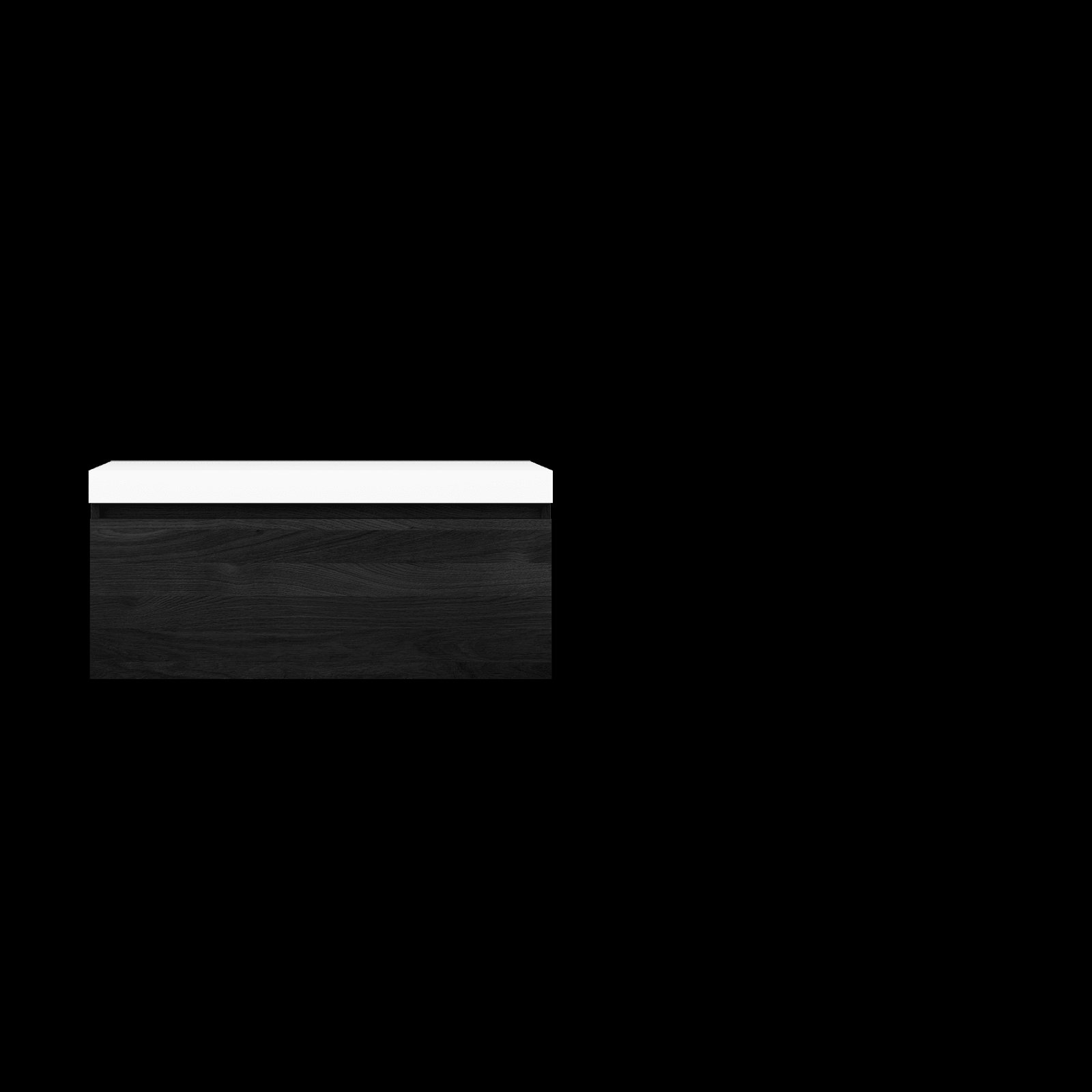 LoooX Solid Base Drawer BoX 100 cm, Solid Surface bovenblad, Wooden Base Drawer BoX meubel met 1 lade, black