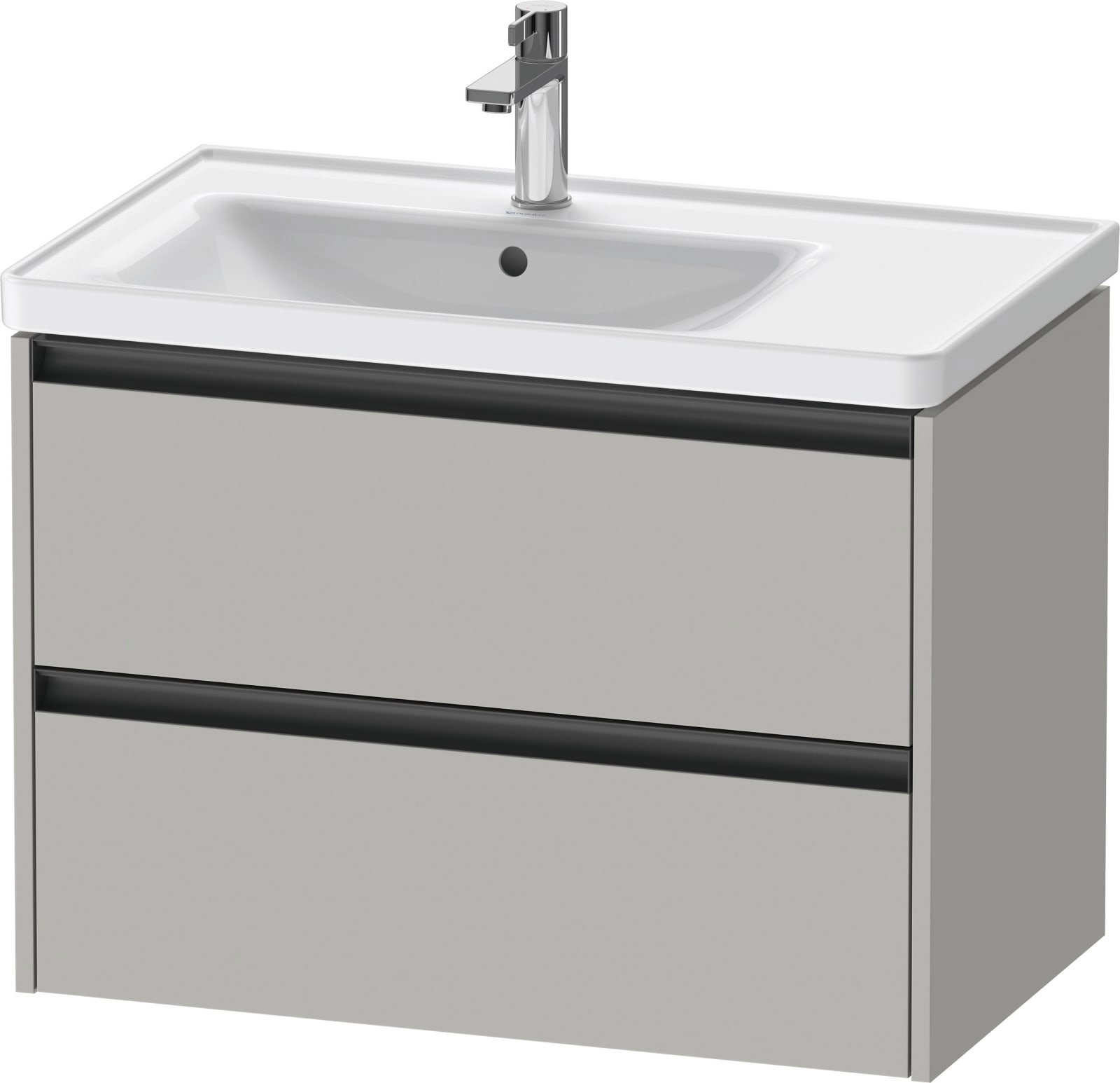 Duravit Ketho.2 Wastafelonderbouw hangend, Betongrijs Mat, rechthoekig, aantal kleine lades: 2 – K25285007070000