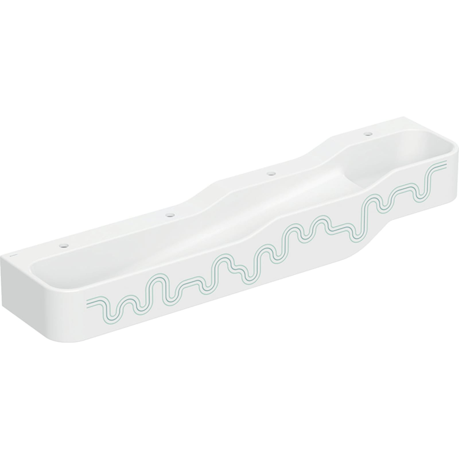 Geberit Bambini wastafel 4 kr.gt aflopend links B180 Groene belijning