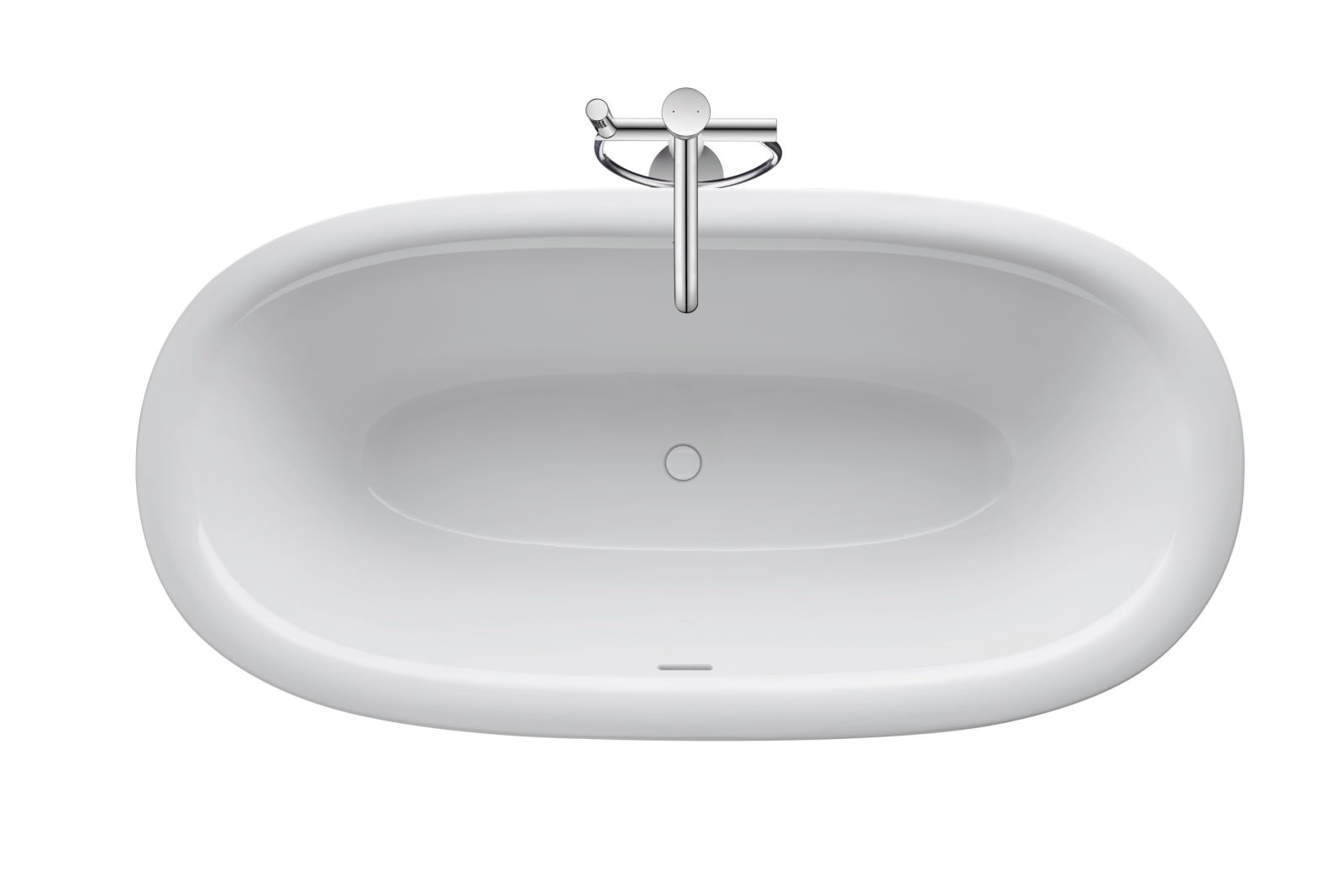 Duravit White Tulip Bad  1600x800 mm Wit, vrijstaand, materiaal: Sanitair acryl, ovaal, aantal rugsteunen: 2, positie afvoer: midden