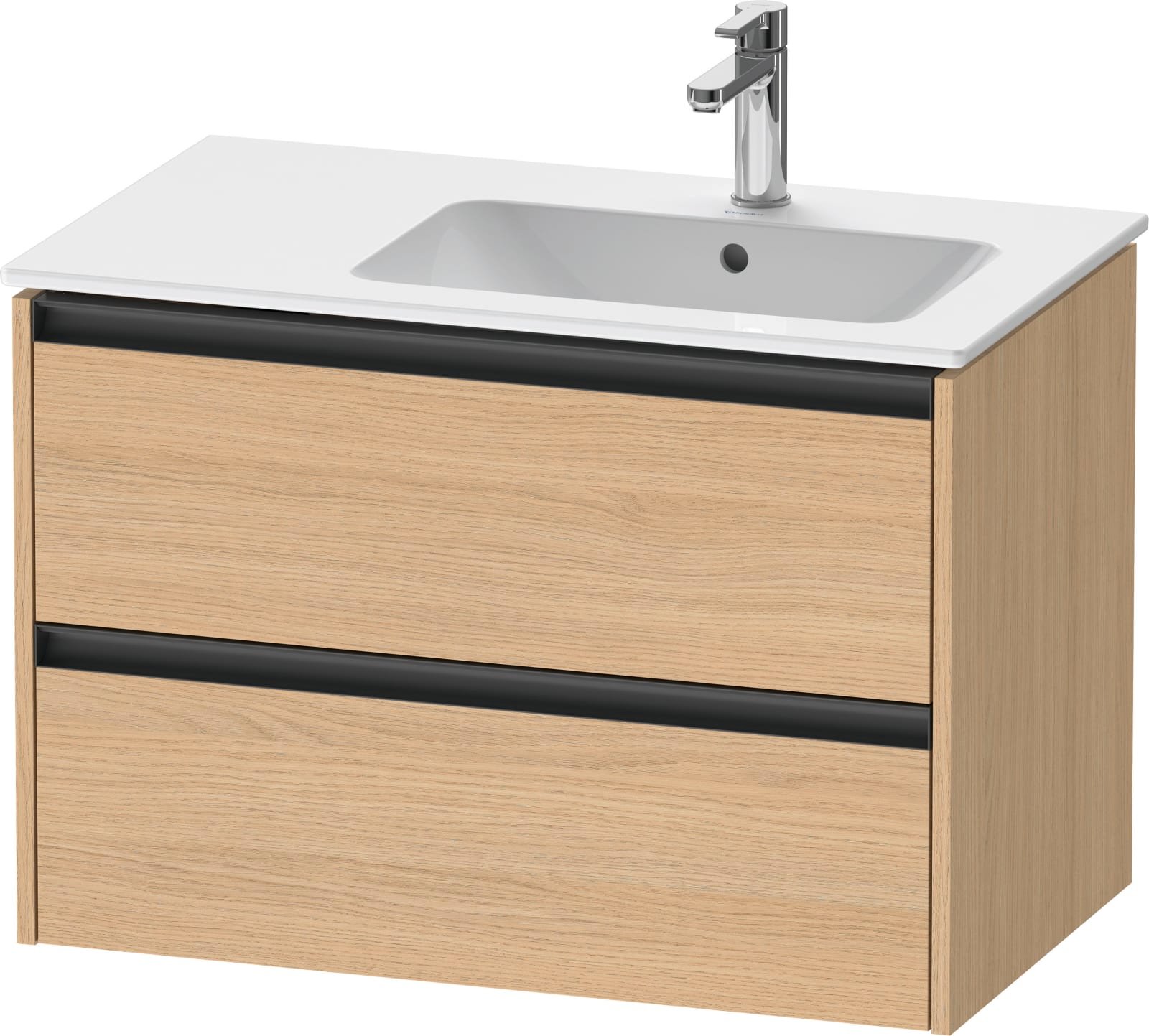 Duravit Ketho.2 Wastafelonderbouw hangend, Natuur eiken Mat, rechthoekig, aantal kleine lades: 2 – K25268030300000