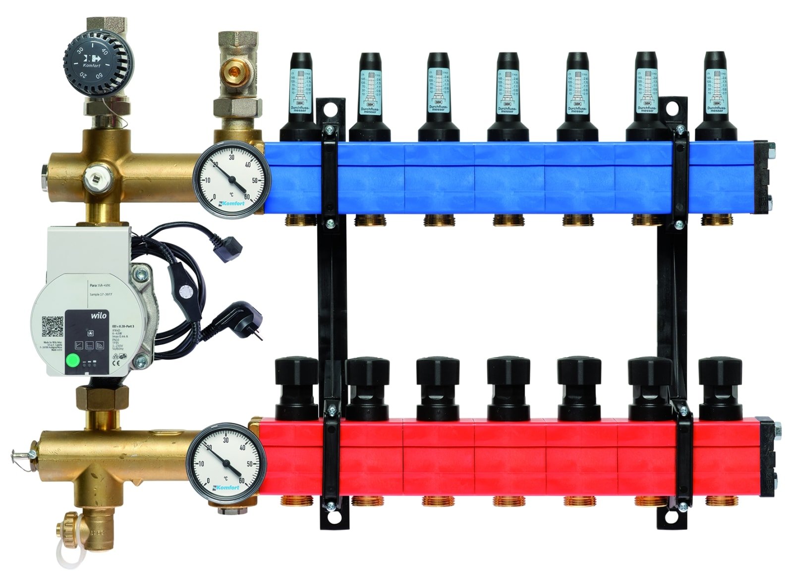 Nathan Komfort SBK verdeler type 4801 E-pomp boven aansluiting, 10 tot 145 l/u, 7-groeps