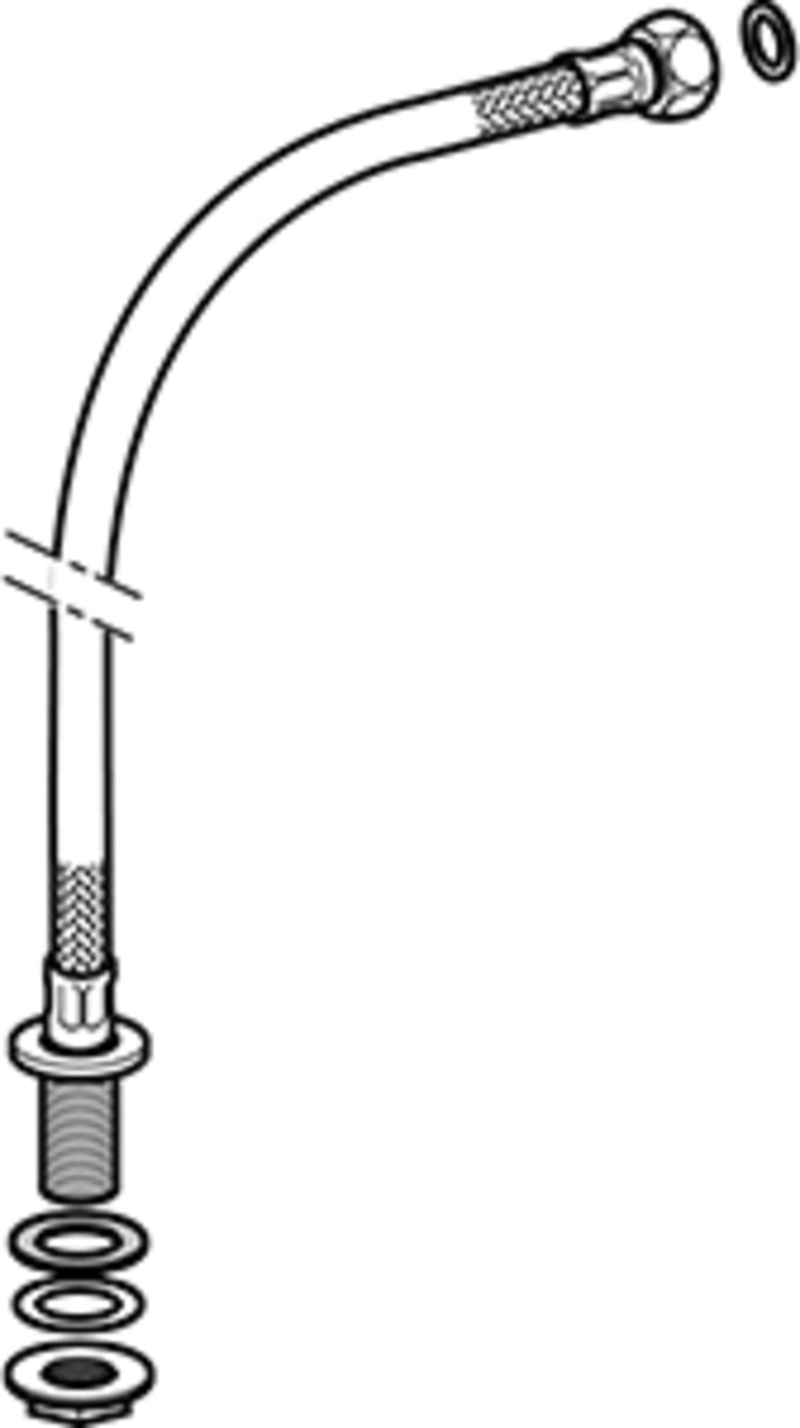 Geberit Pantserslang L390 3/8"nippel met 3/8"wartel