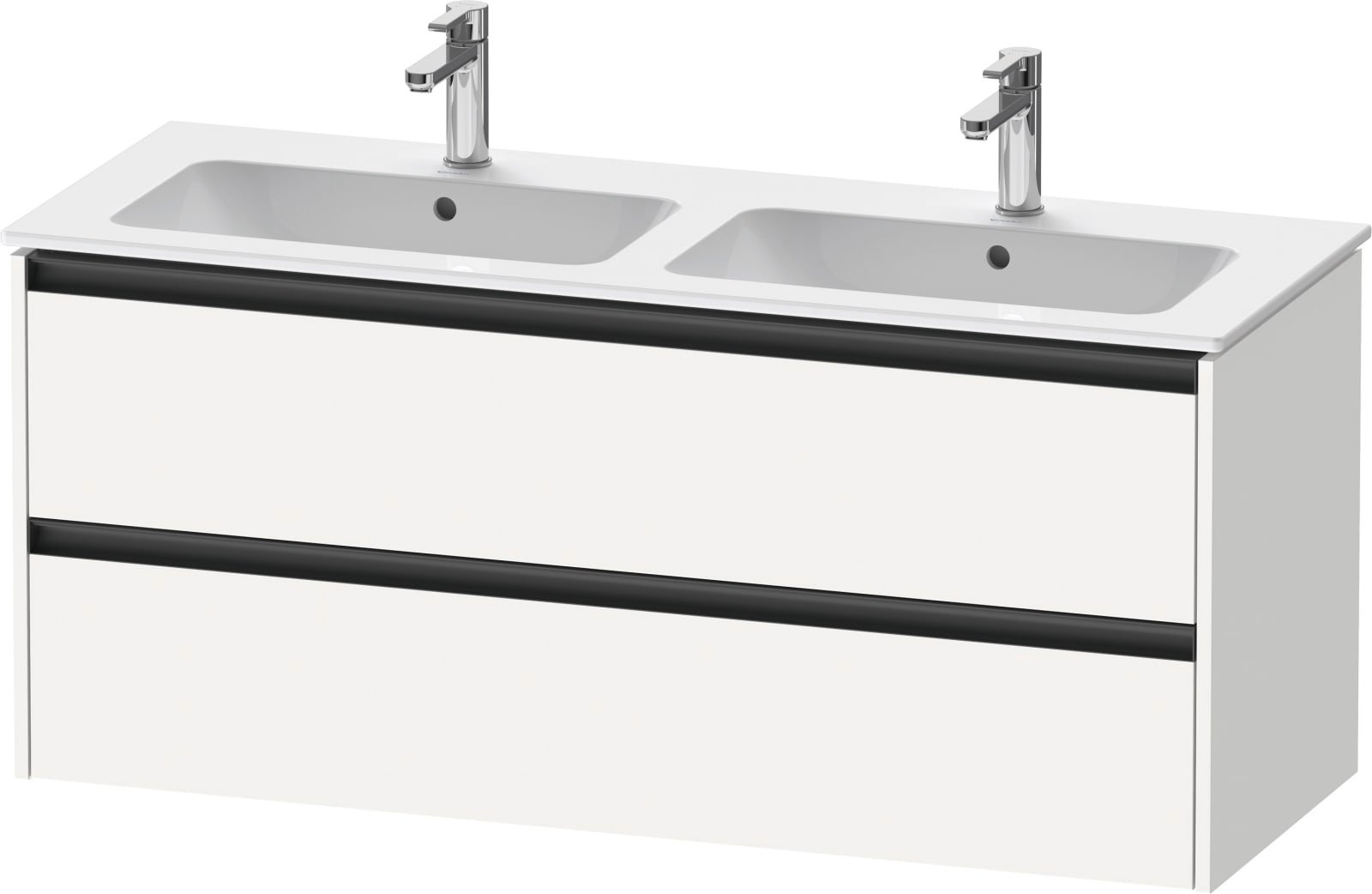 Duravit Ketho.2 Wastafelonderbouw hangend, Wit Mat, rechthoekig, aantal kleine lades: 2 – K25266018180000
