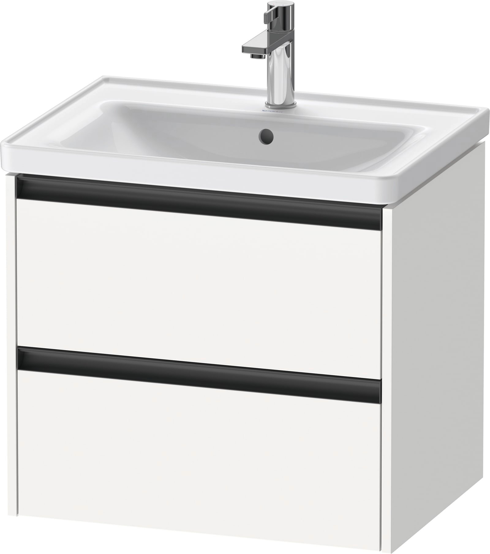 Duravit Ketho.2 Wastafelonderbouw hangend, Wit Mat, rechthoekig, aantal kleine lades: 2 – K25282018180000