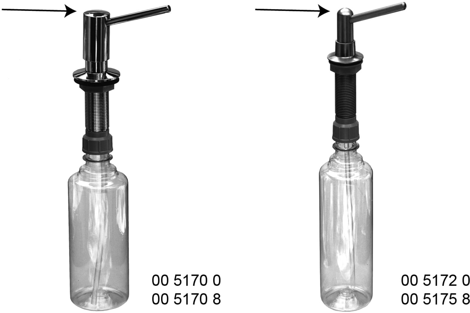 Walraven, McAlpine, Zeepdispenser inbouw, met pompje, 3/4", 28mm boorgat, 500ml reservoir,  chroom (voor badkamer of keuken)
