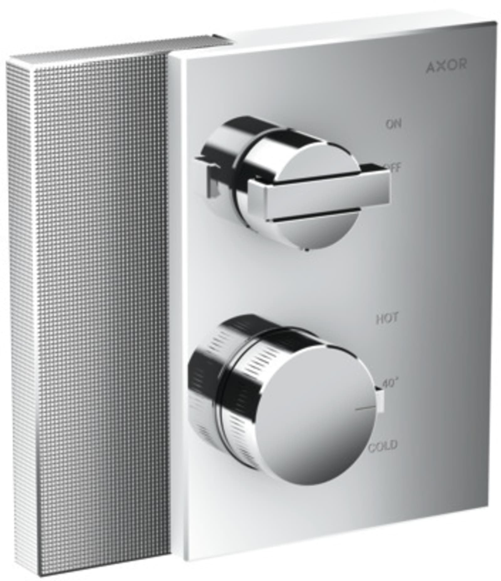 AXOR, Douchethermostaat, Edge, met stopkraan, inbouw, chroom / diamant cut