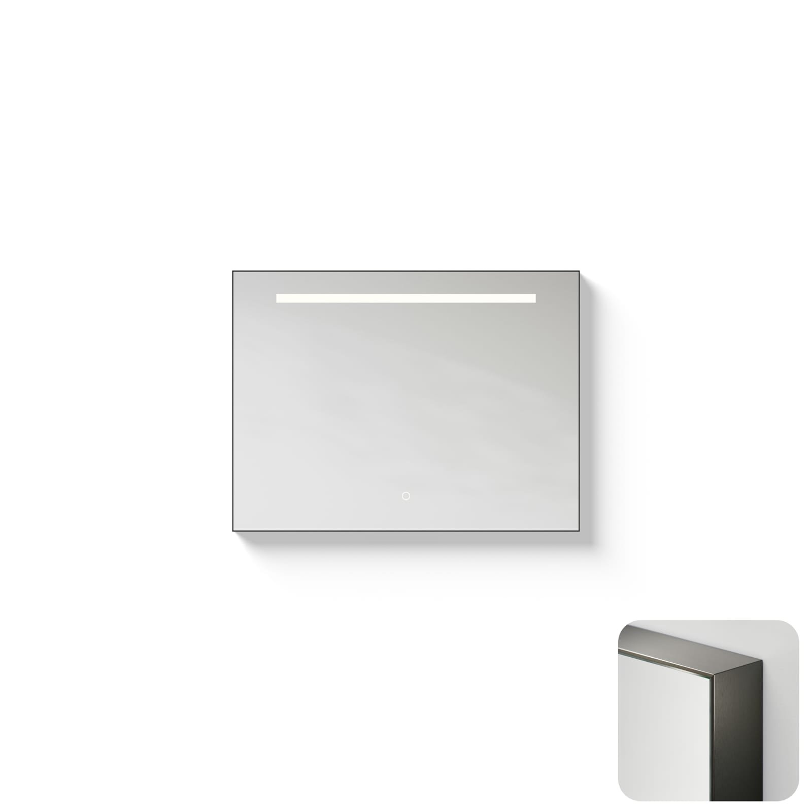 Spiegel Metallic Line Rectangle Br GunMetal 80x60cm verl