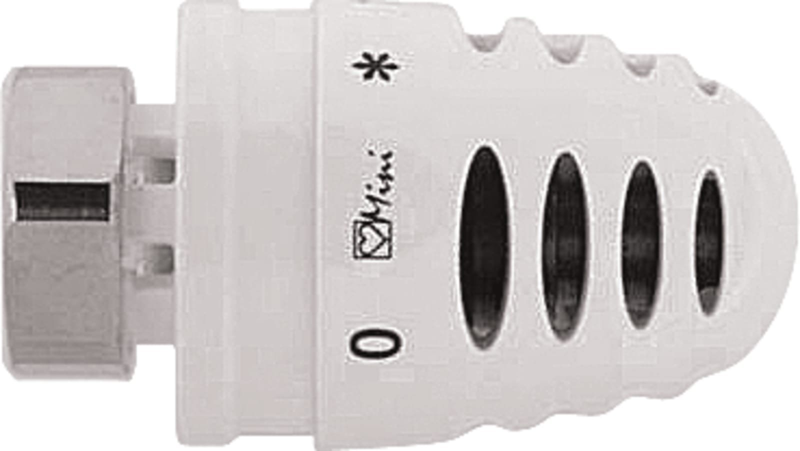 Herz Mini thermostaatkop wit M28 x 1,5. Met vloestof voeler