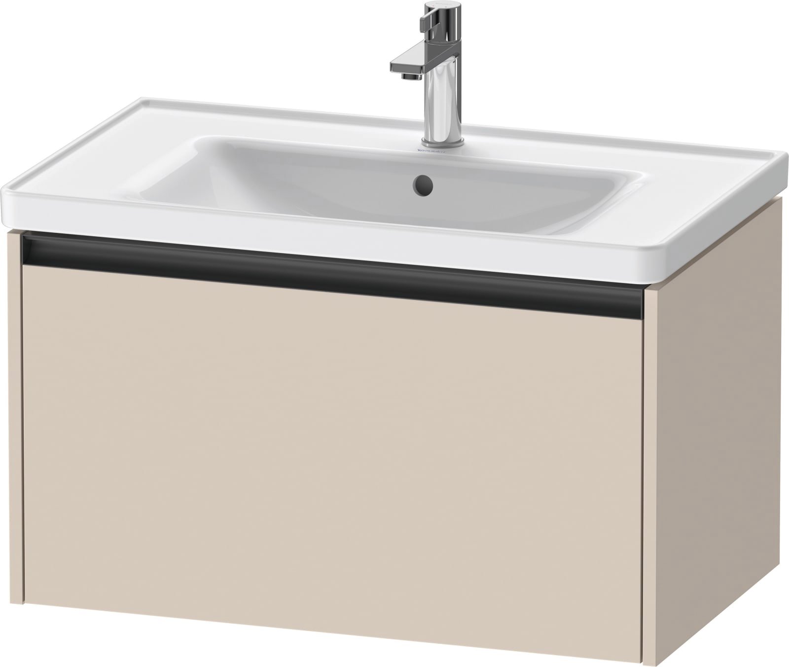Duravit Ketho.2 Wastafelonderbouw hangend, Taupe Supermat, rechthoekig, aantal grote lades: 1 – K25083083830000